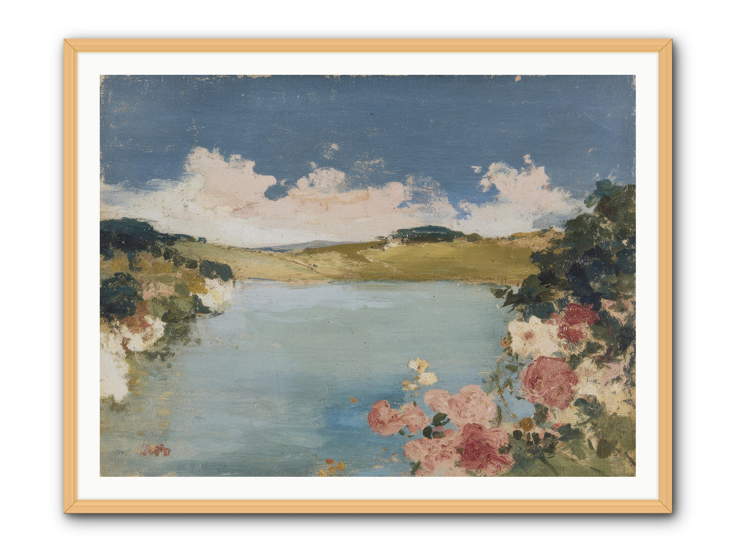 The Swimming Hour -- Framed Print - Natural 48x36