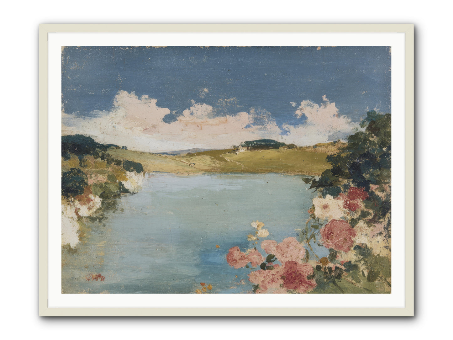 The Swimming Hour -- Framed Print - White 48x36