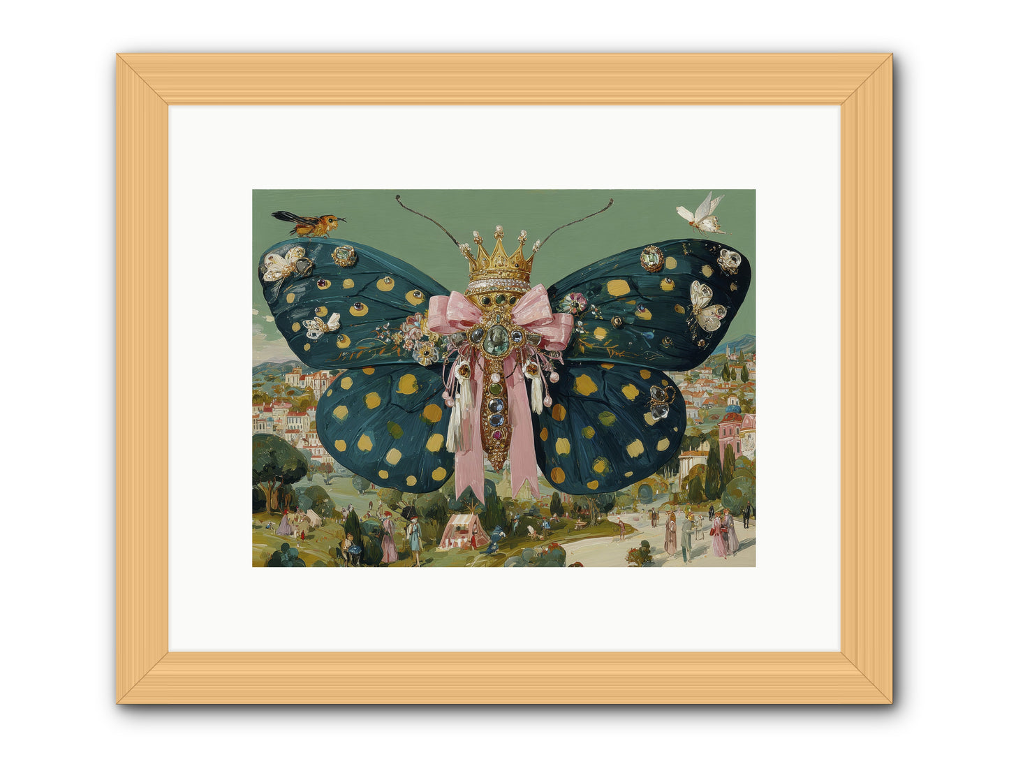 The Swooning Masquerade -- Framed Print - Natural 12x9