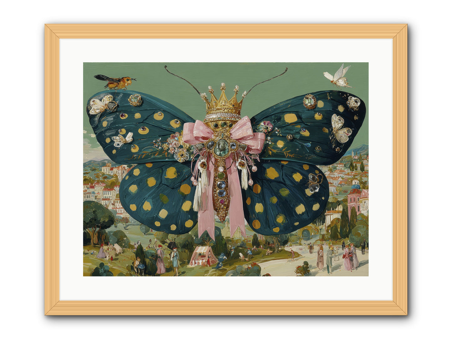 The Swooning Masquerade -- Framed Print - Natural 24x18