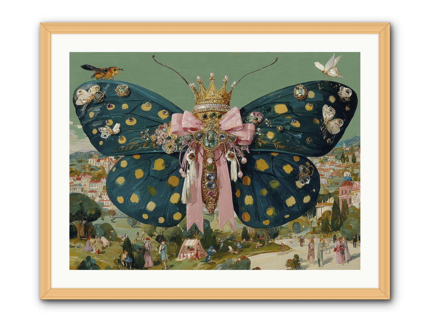 The Swooning Masquerade -- Framed Print - Natural 32x24