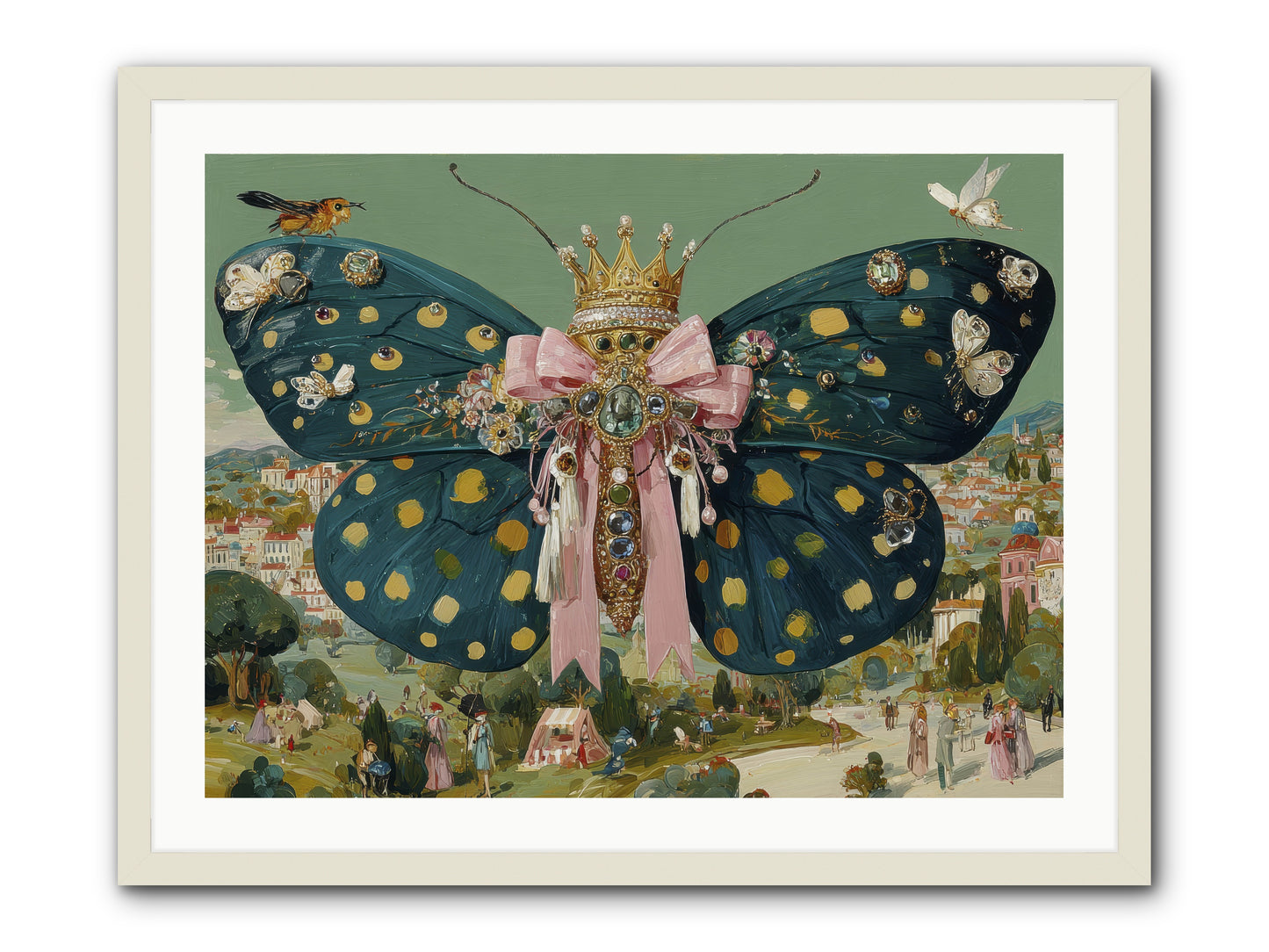 The Swooning Masquerade -- Framed Print - White 32x24