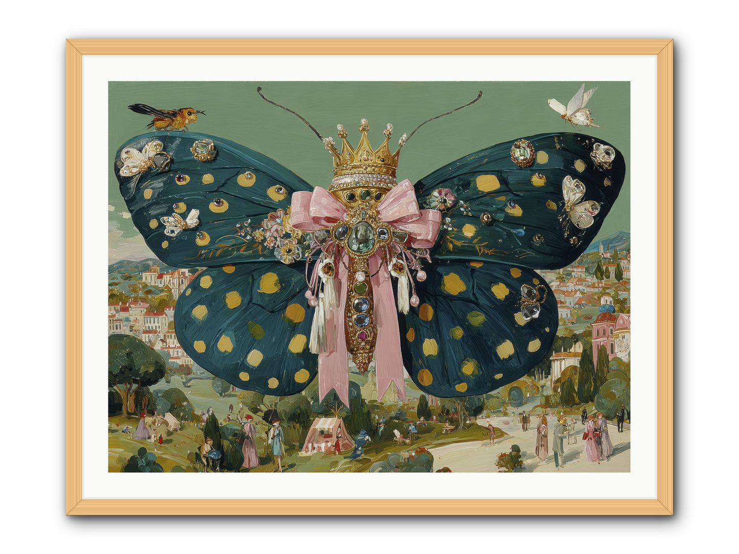 The Swooning Masquerade -- Framed Print - Natural 40x30