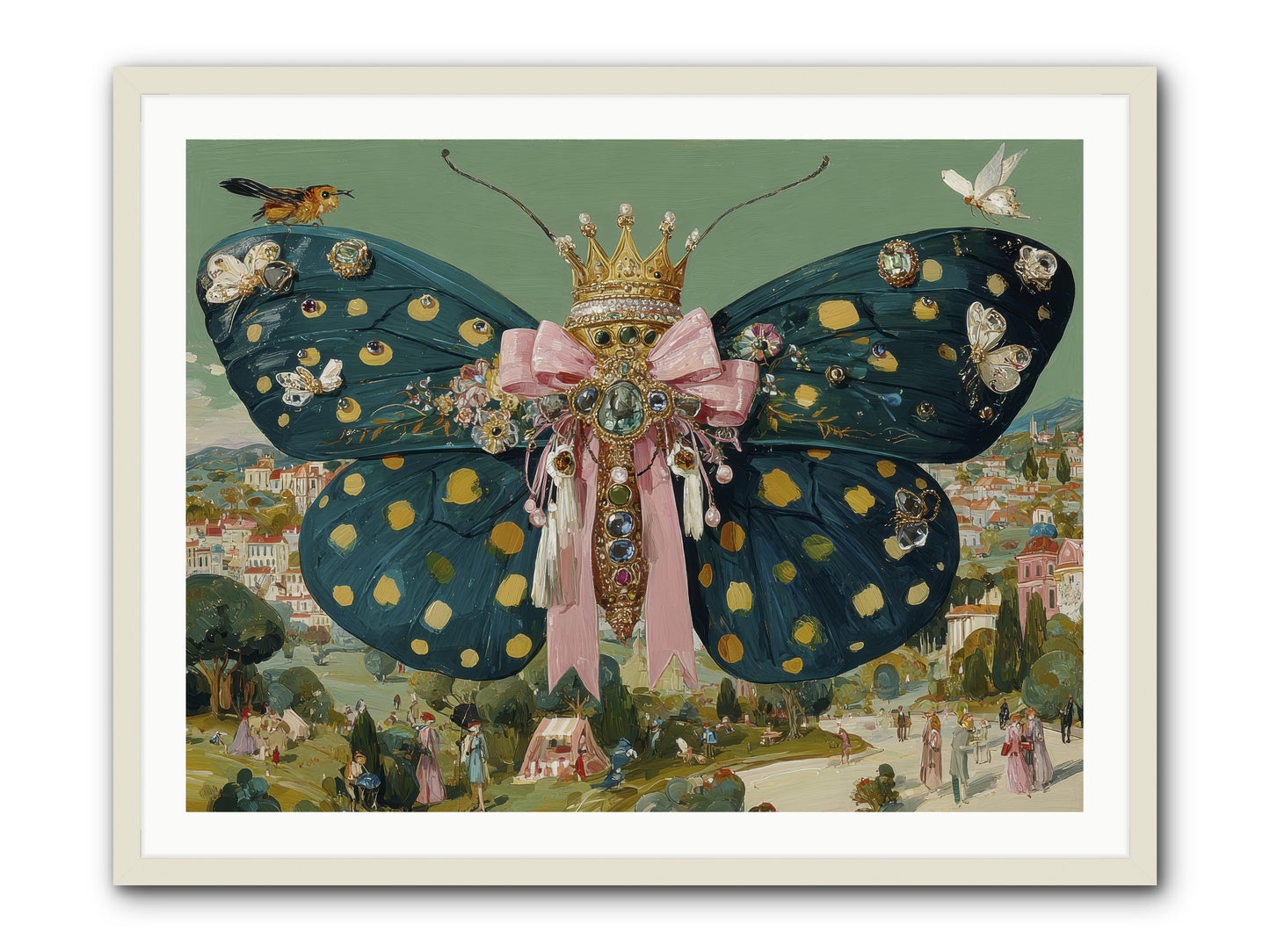 The Swooning Masquerade -- Framed Print - White 40x30