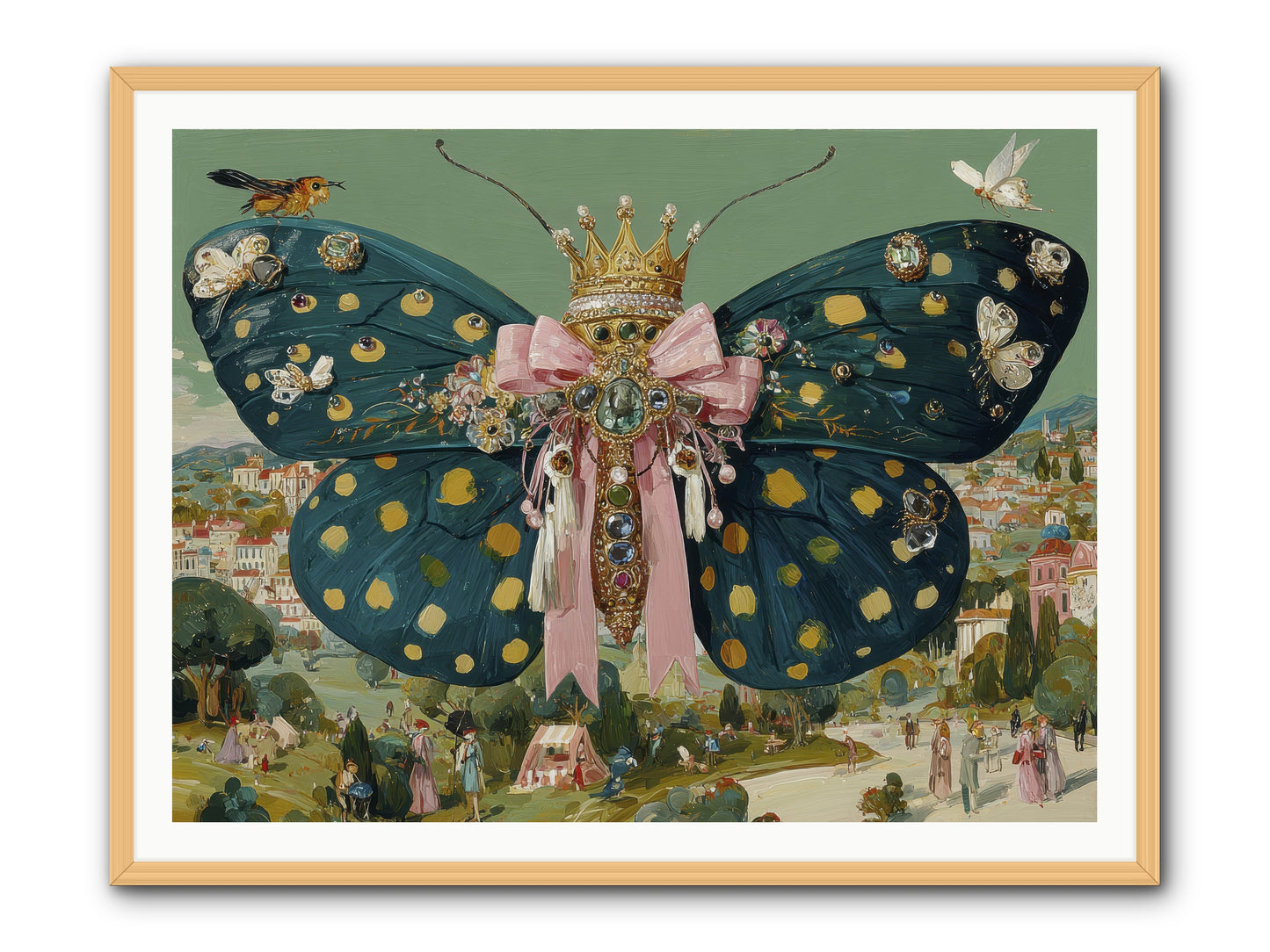 The Swooning Masquerade -- Framed Print - Natural 48x36