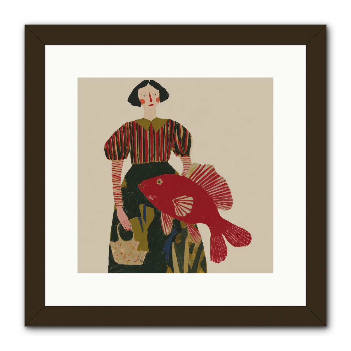 The Traveler Who Never Left -- Framed Print - Black 12x12