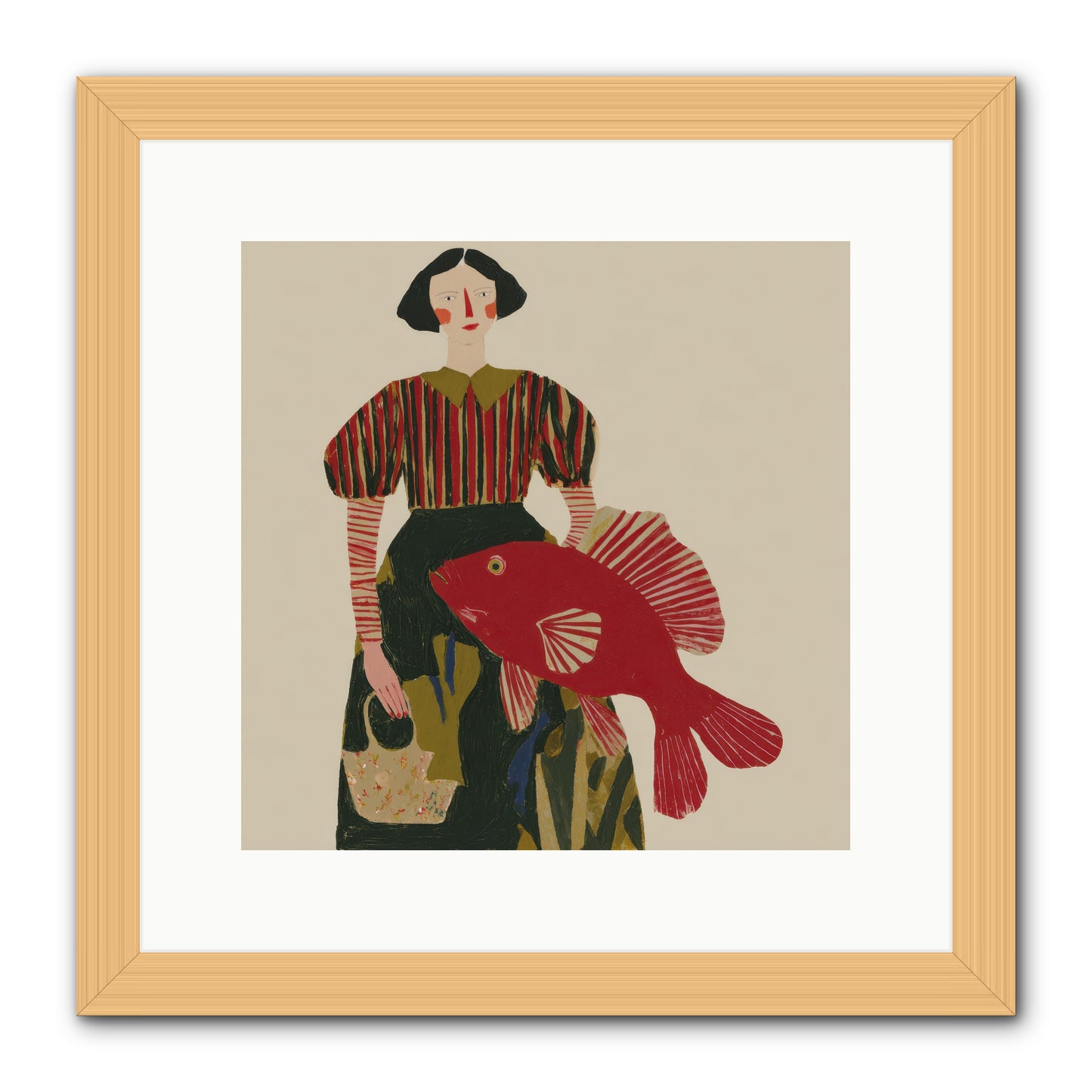 The Traveler Who Never Left -- Framed Print - Natural 12x12