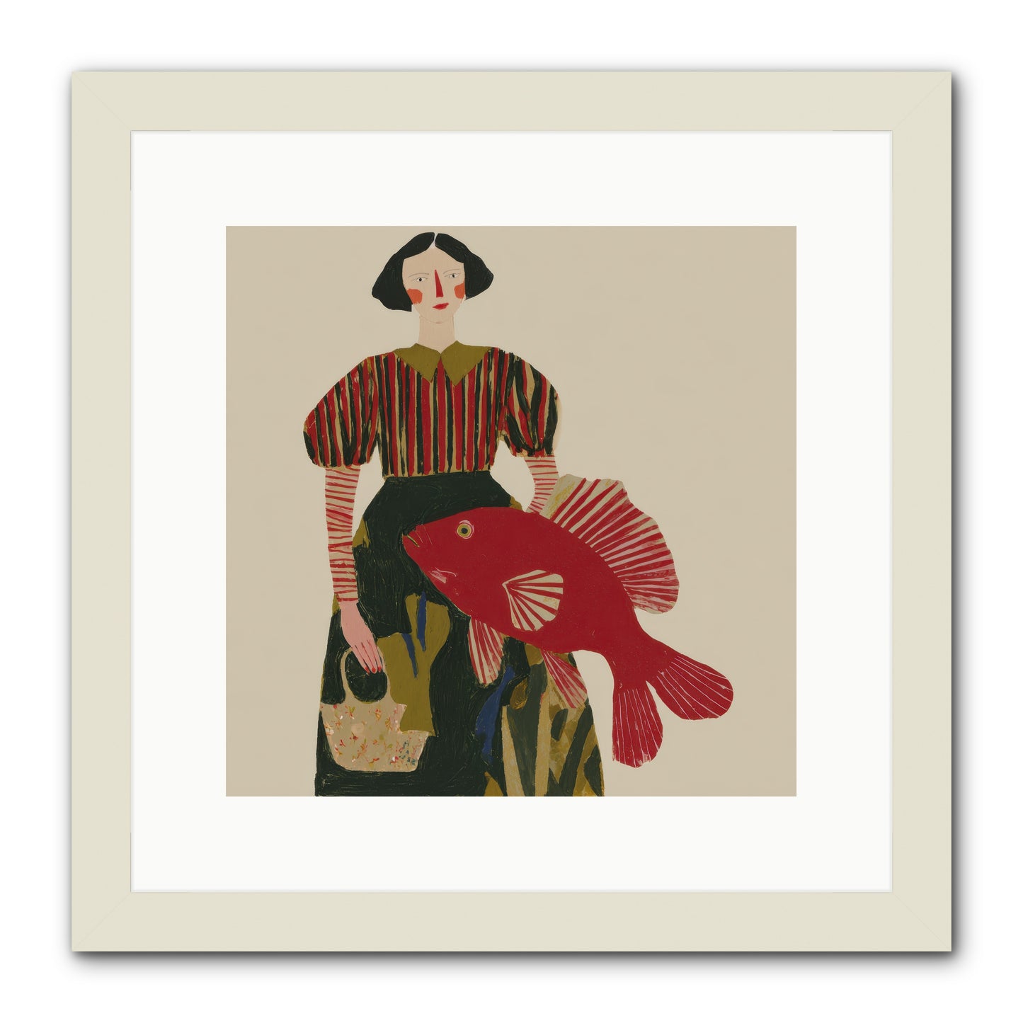The Traveler Who Never Left -- Framed Print - White 12x12