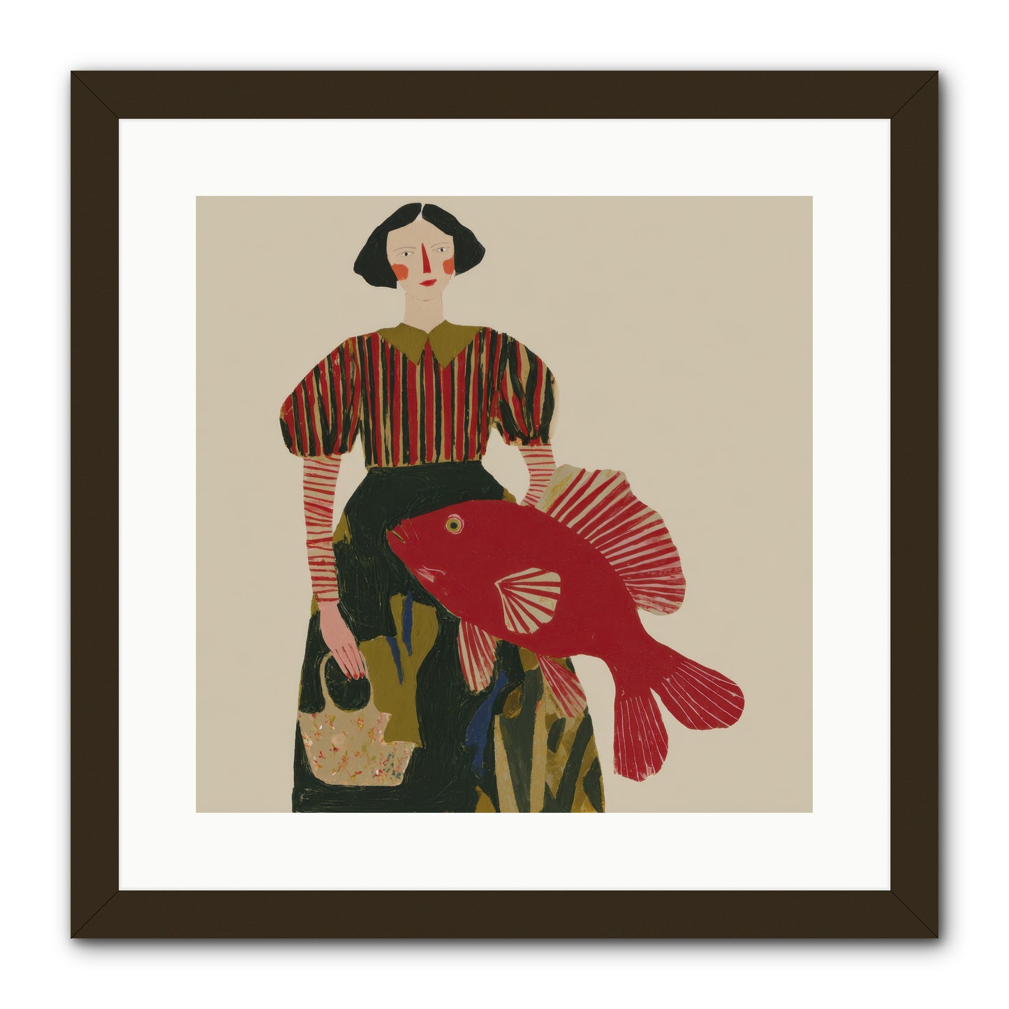 The Traveler Who Never Left -- Framed Print - Black 16x16