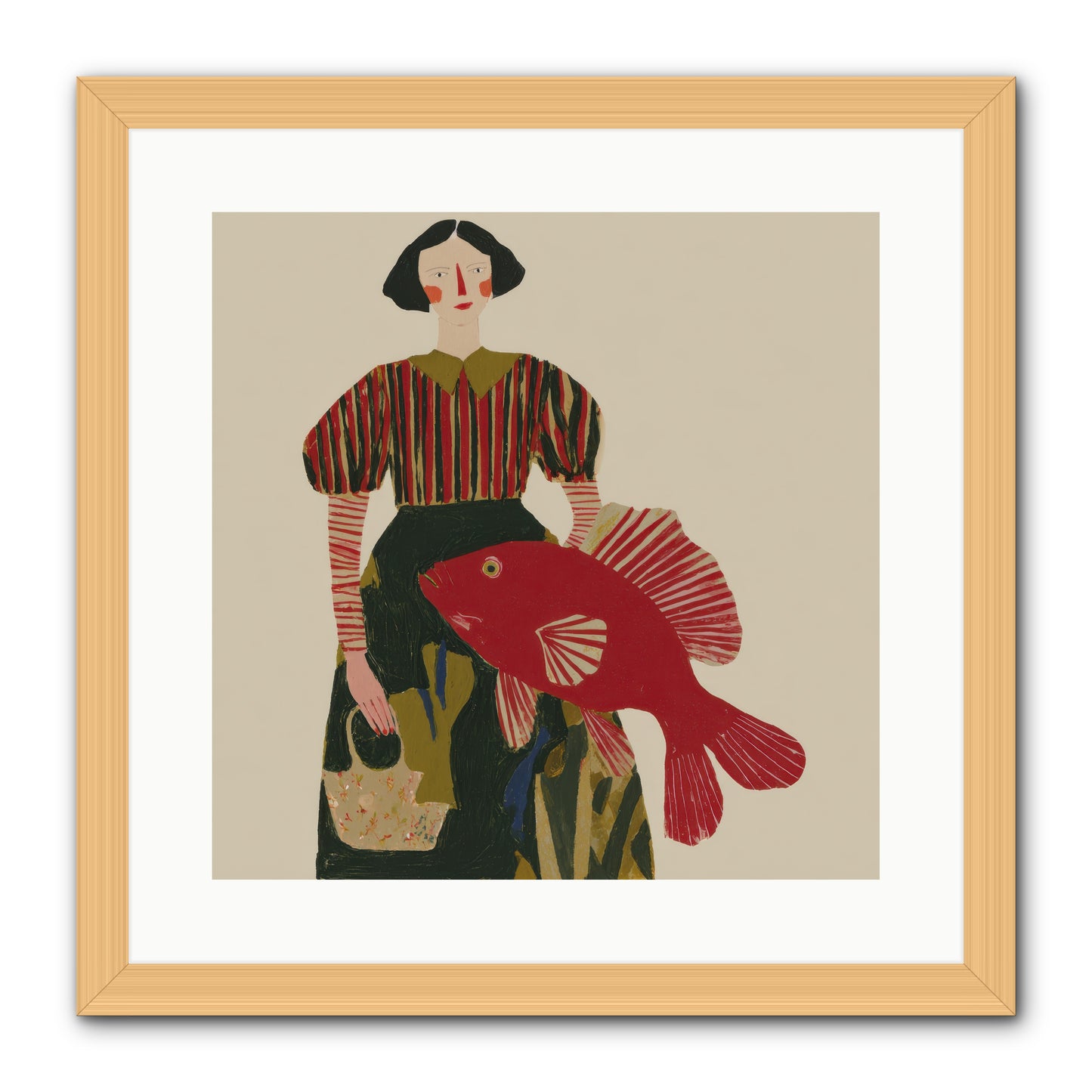 The Traveler Who Never Left -- Framed Print - Natural 16x16