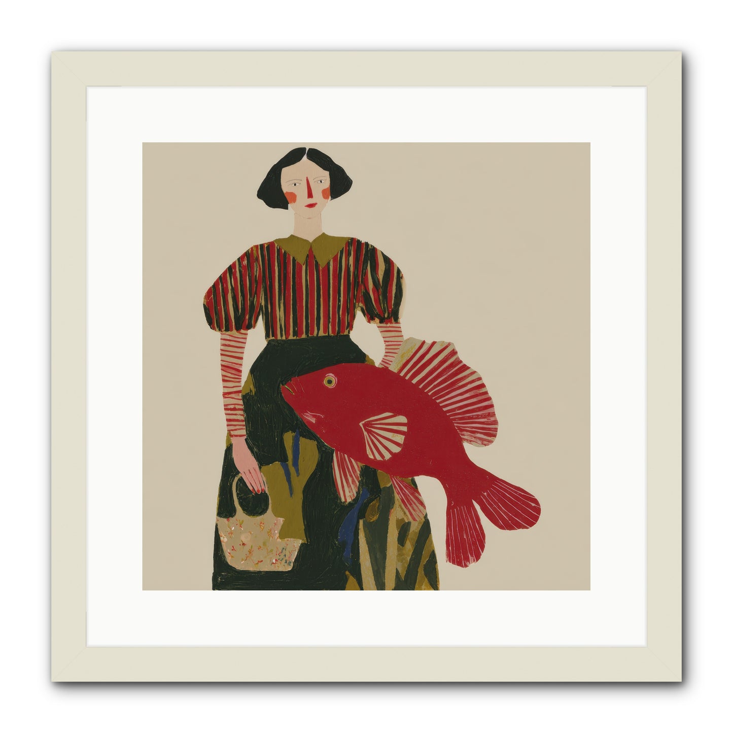 The Traveler Who Never Left -- Framed Print - White 16x16