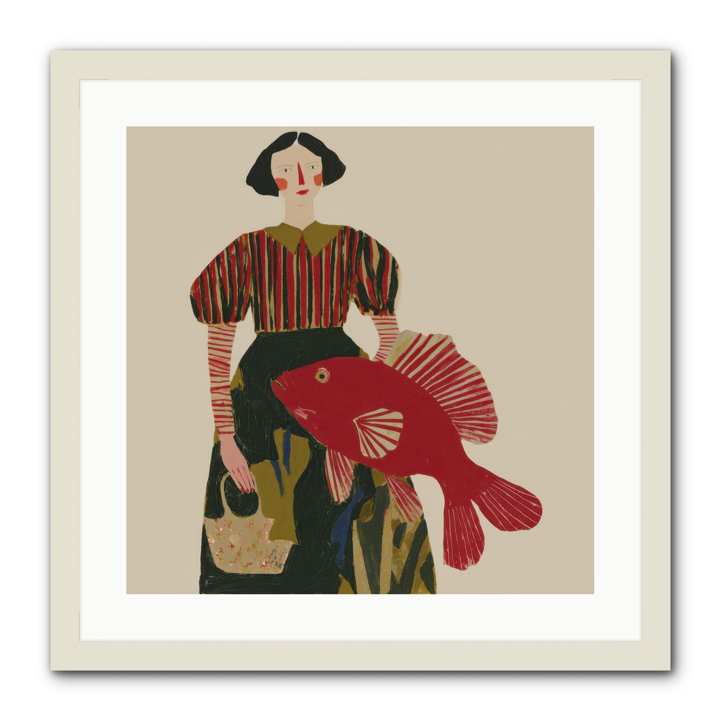 The Traveler Who Never Left -- Framed Print - White 20x20