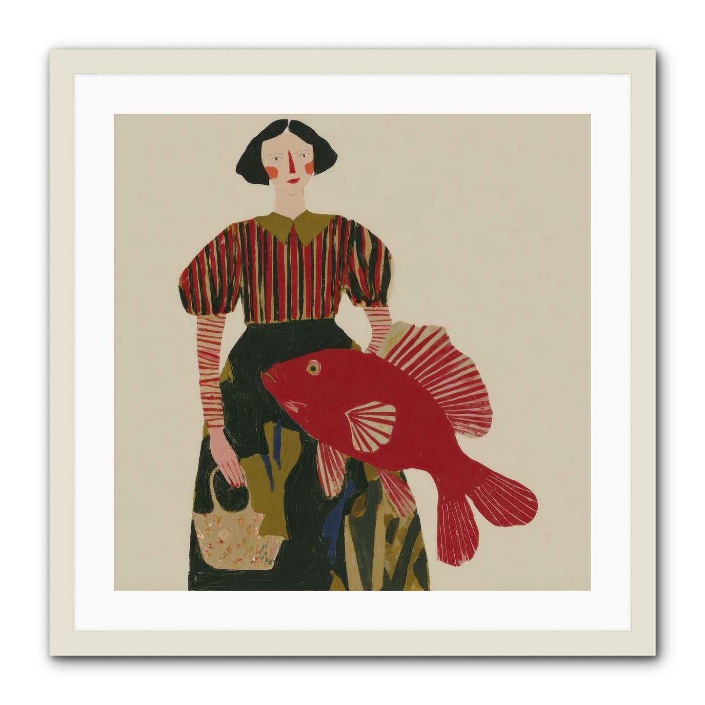 The Traveler Who Never Left -- Framed Print - White 24x24