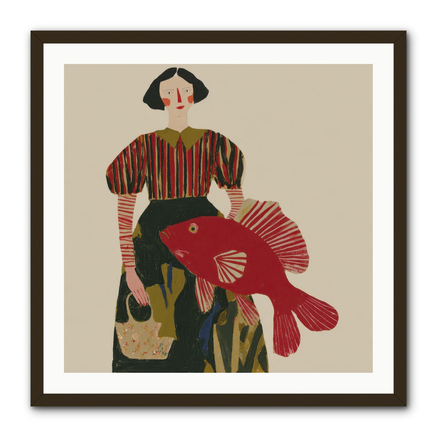 The Traveler Who Never Left -- Framed Print - Black 30x30