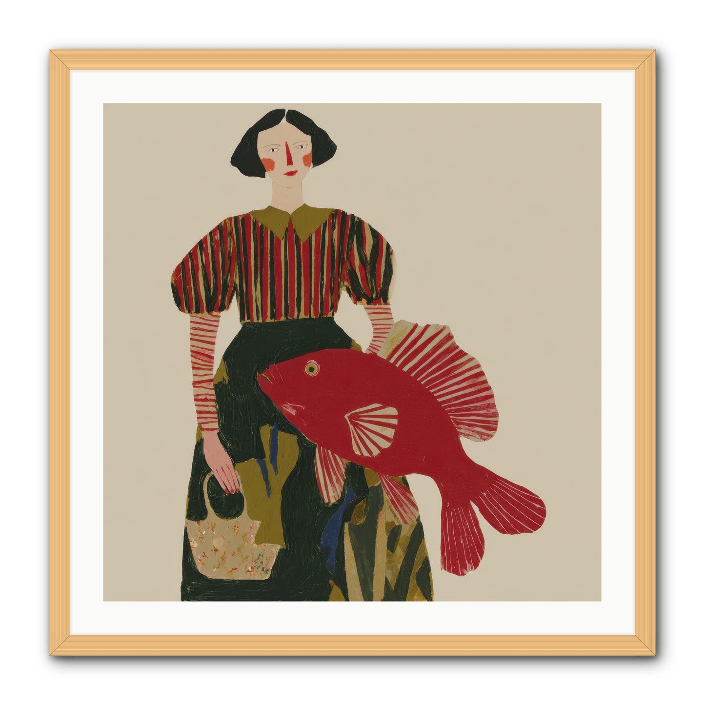 The Traveler Who Never Left -- Framed Print - Natural 30x30