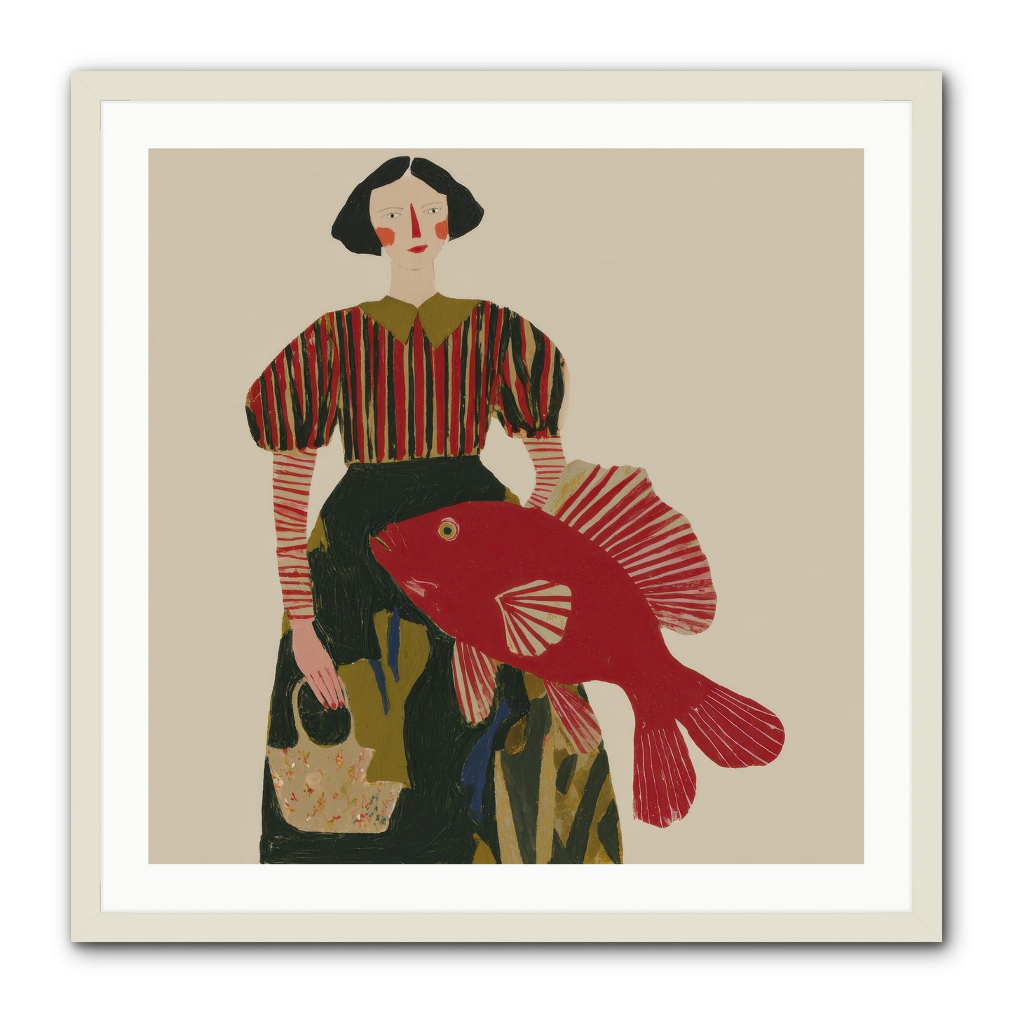 The Traveler Who Never Left -- Framed Print - White 30x30