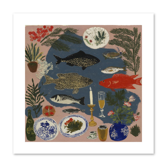 The Underwater Supper -- Paper Print 10x10