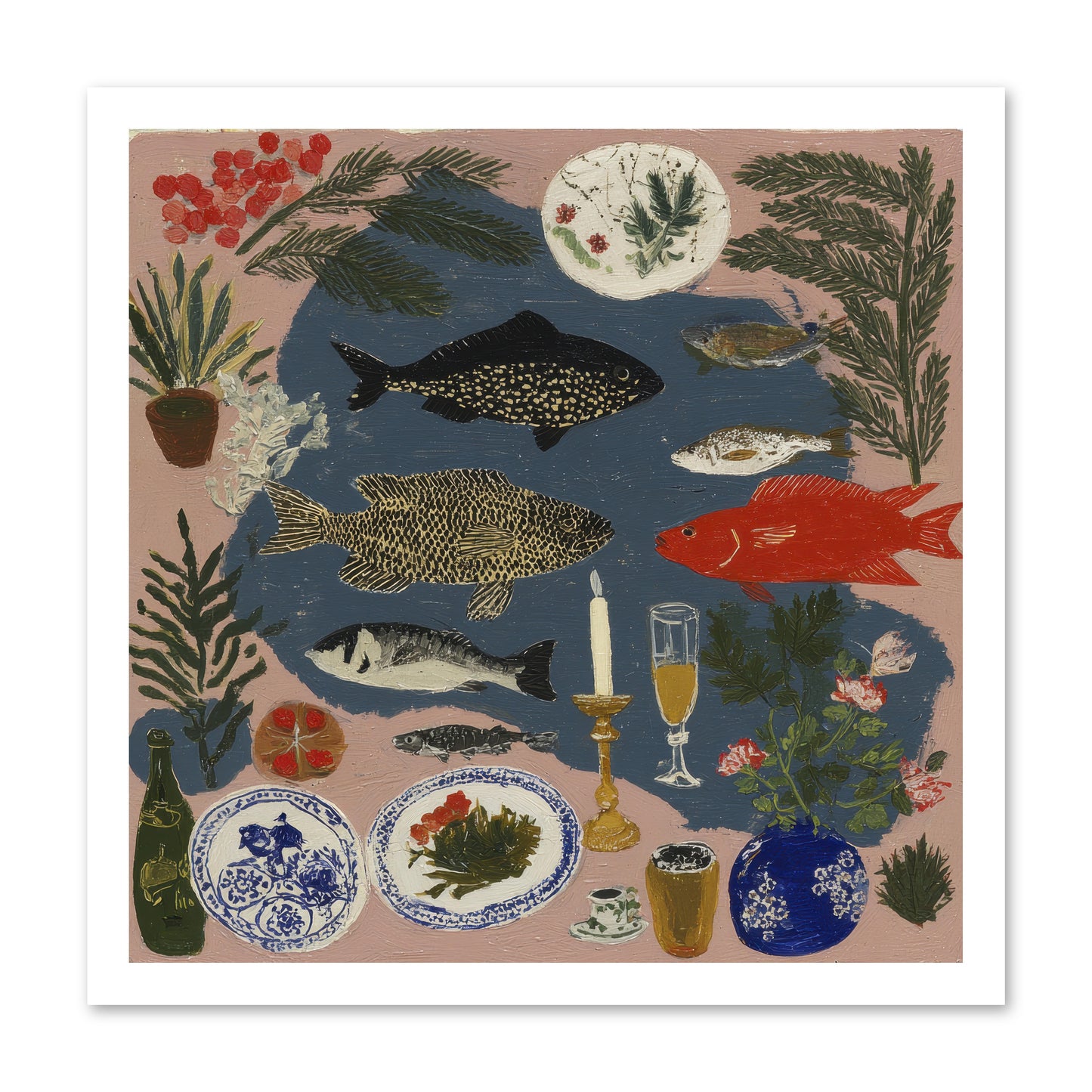 The Underwater Supper -- Paper Print 20x20