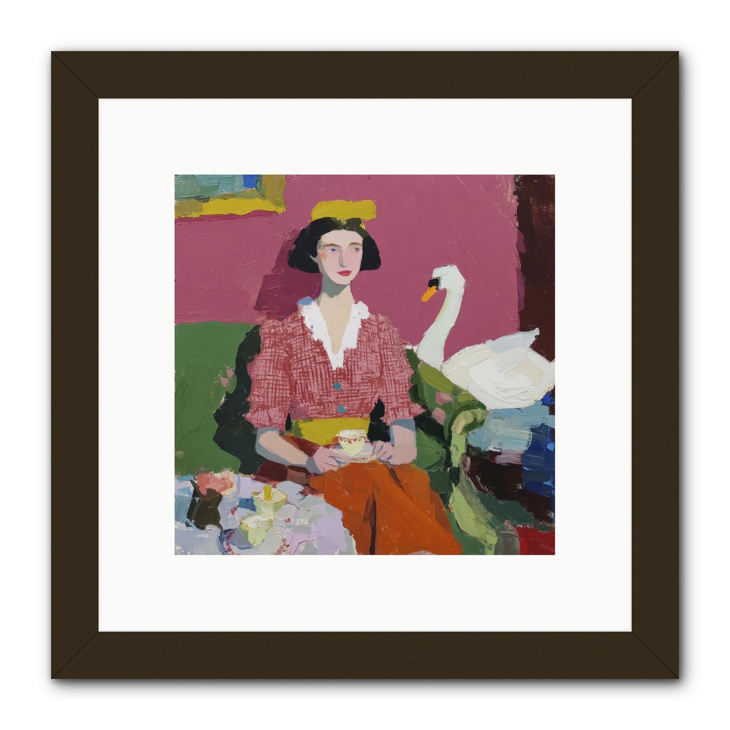 The Unlikely Guest -- Framed Print - Black 10x10