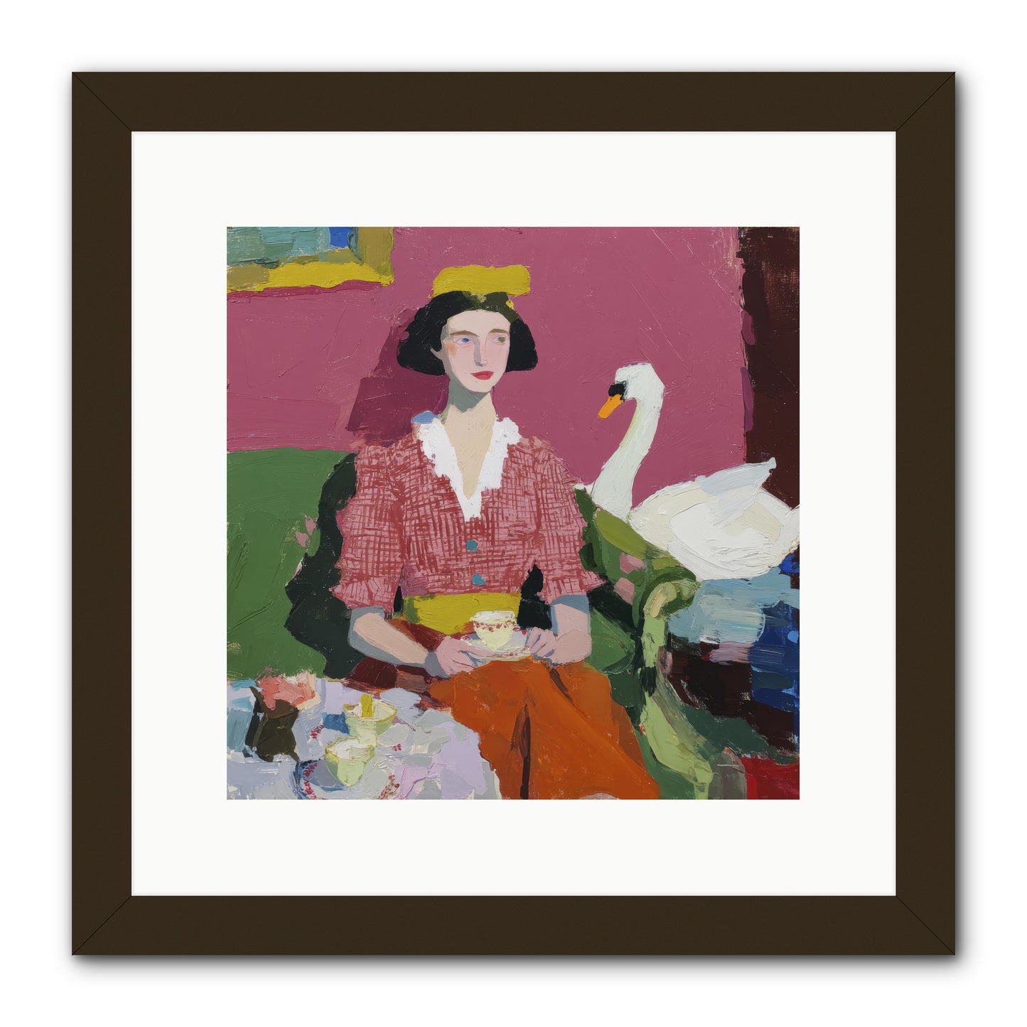The Unlikely Guest -- Framed Print - Black 12x12