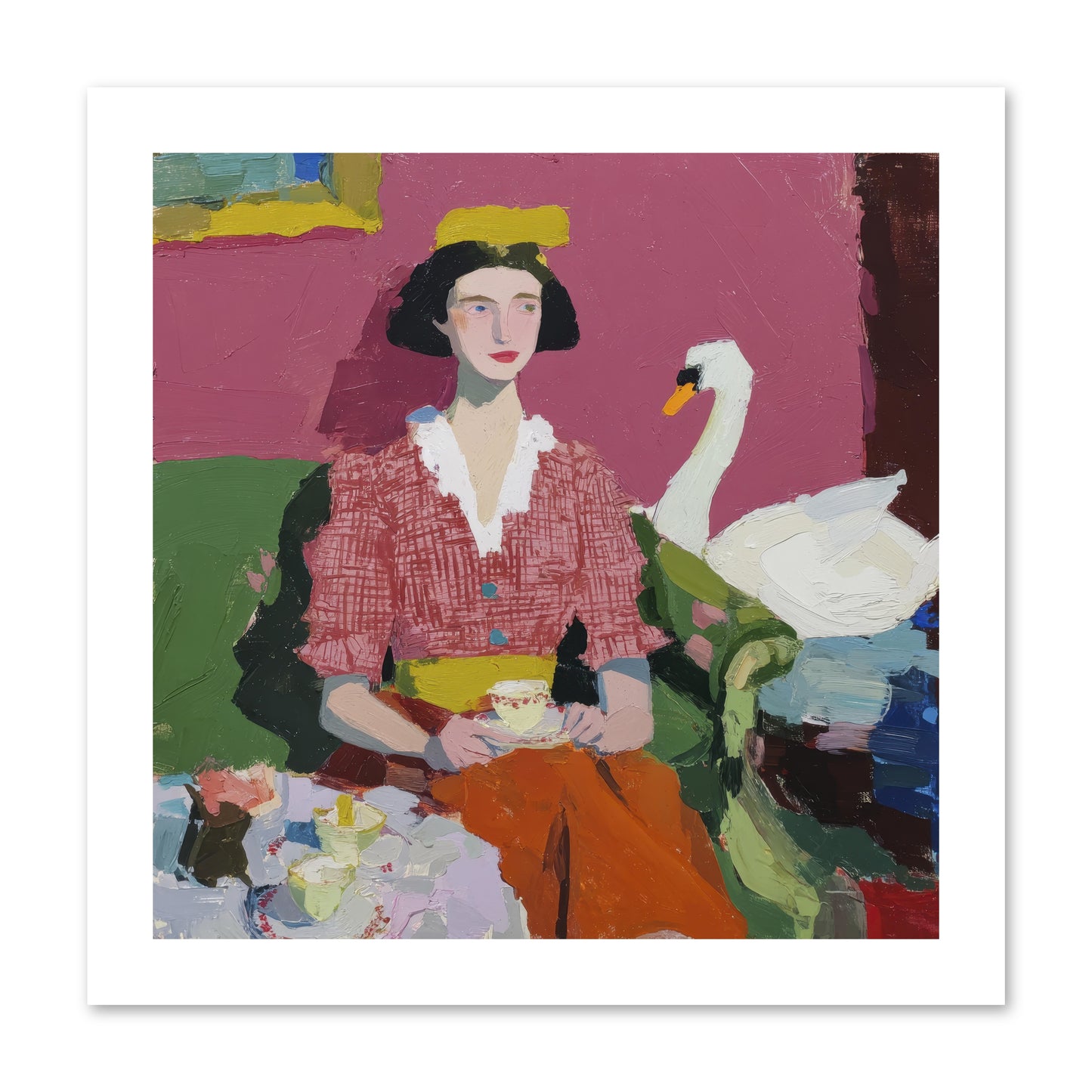 The Unlikely Guest -- Loose Canvas Print 12x12
