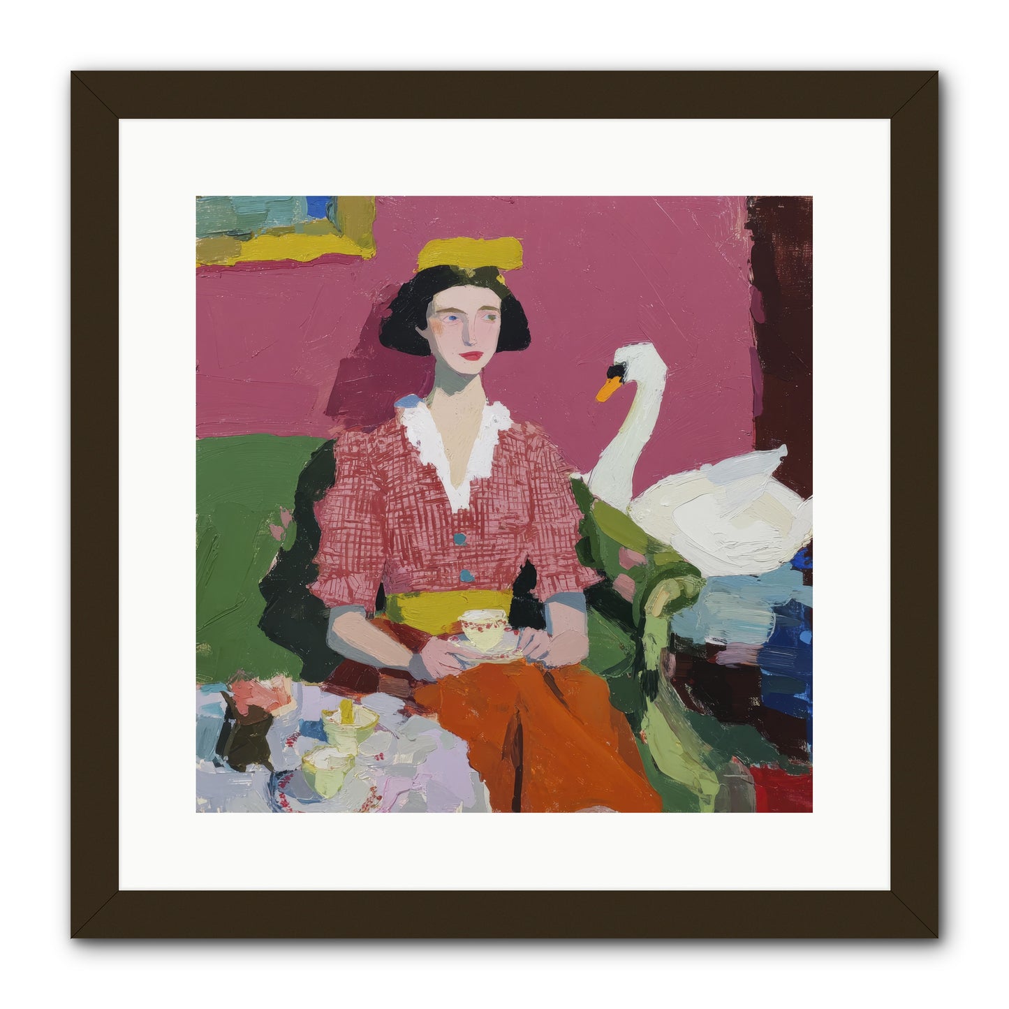 The Unlikely Guest -- Framed Print - Black 16x16