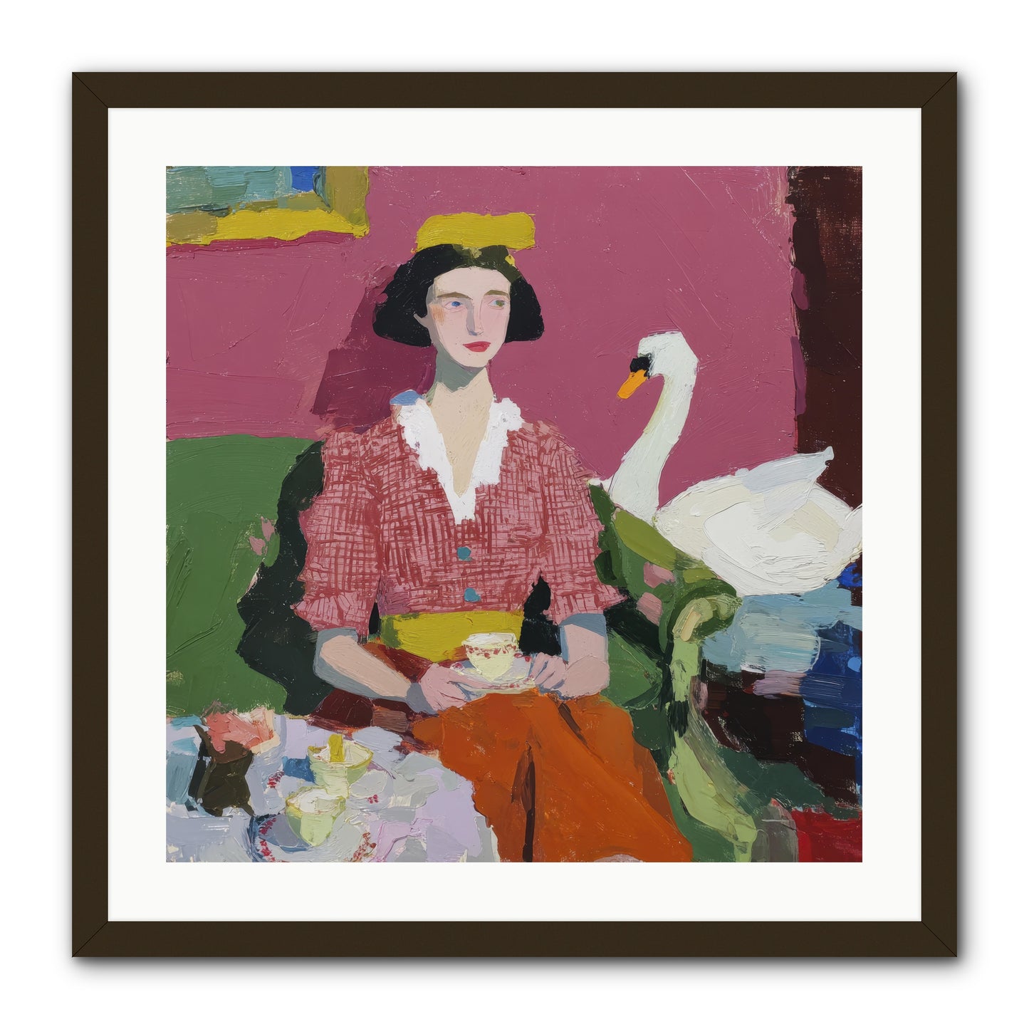 The Unlikely Guest -- Framed Print - Black 24x24