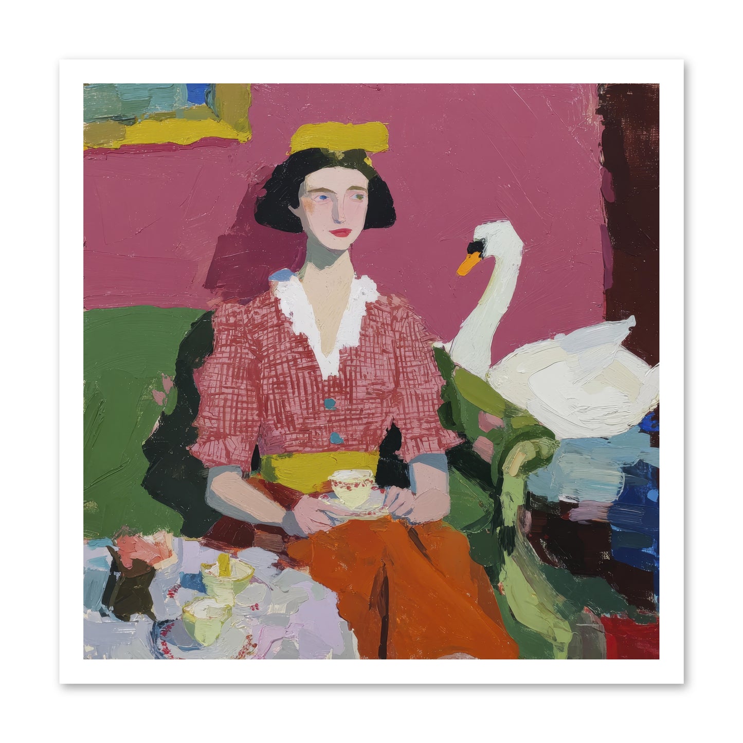 The Unlikely Guest -- Loose Canvas Print 24x24