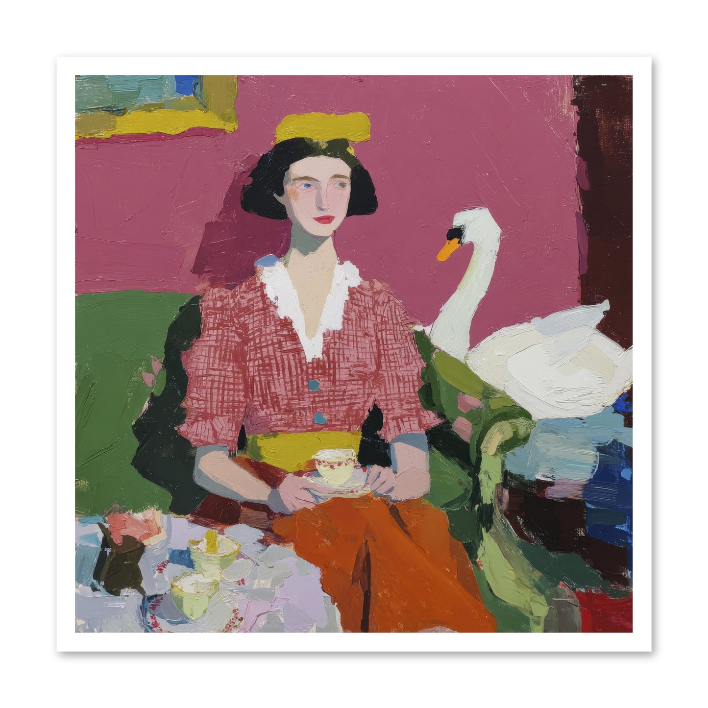 The Unlikely Guest -- Loose Canvas Print 30x30
