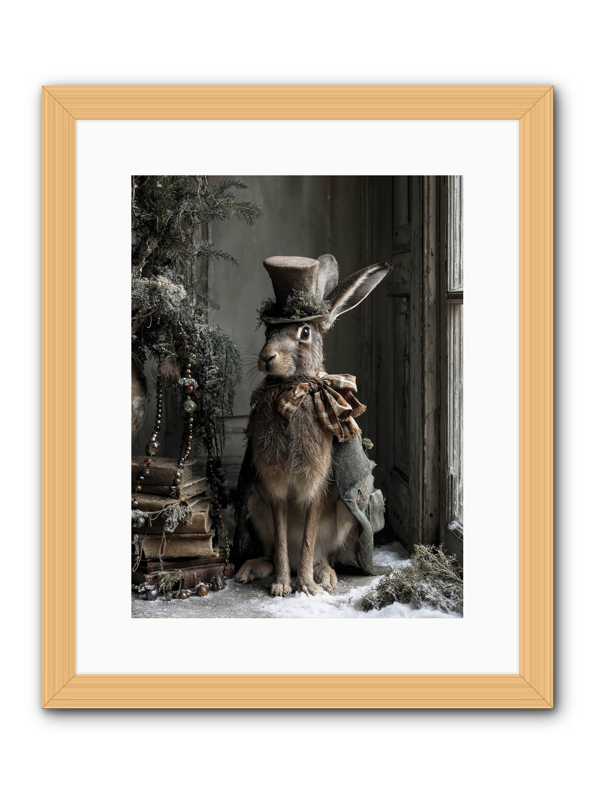 The Velveteen Visitor -- Framed Print - Natural 12x16