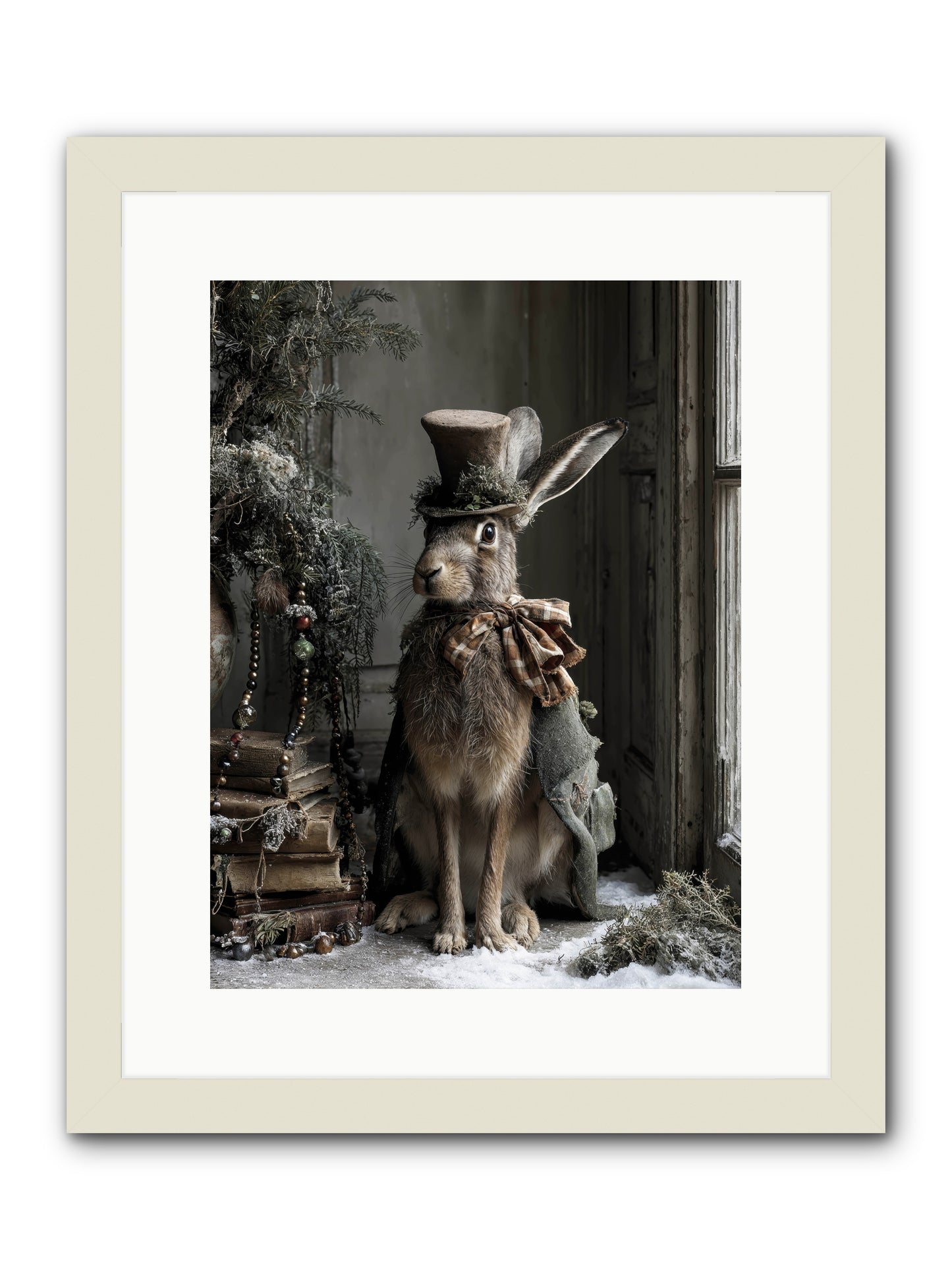 The Velveteen Visitor -- Framed Print - White 12x16