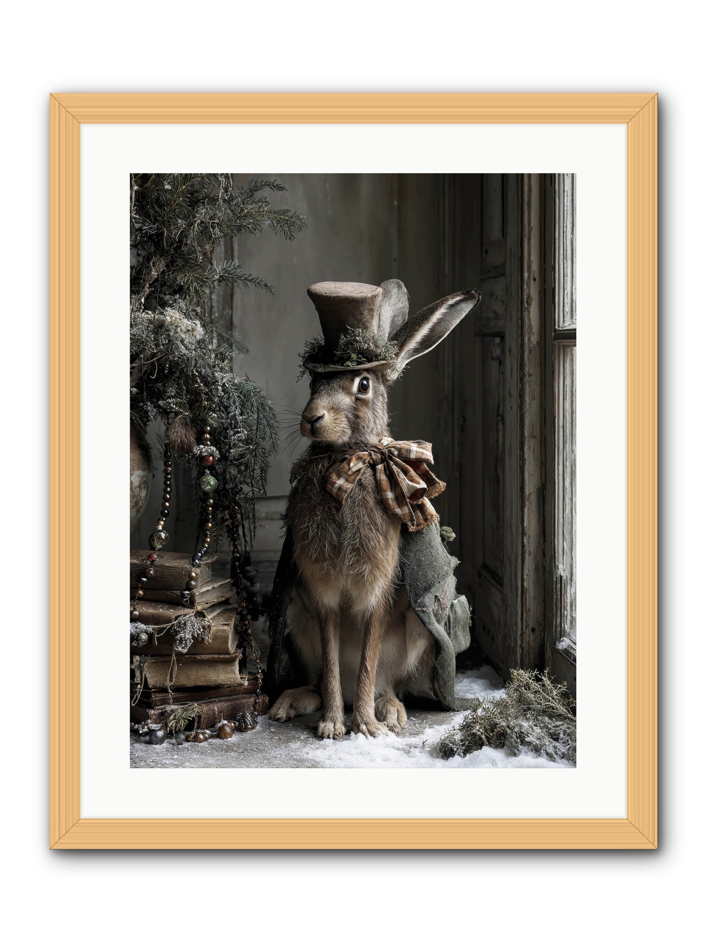 The Velveteen Visitor -- Framed Print - Natural 18x24