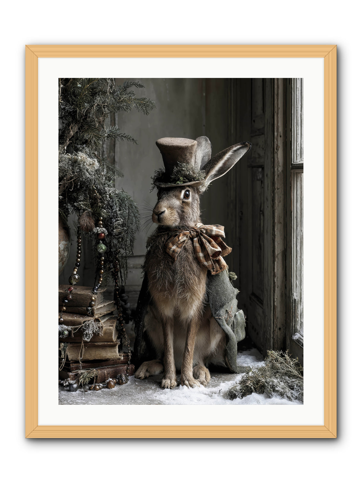 The Velveteen Visitor -- Framed Print - Natural 24x32