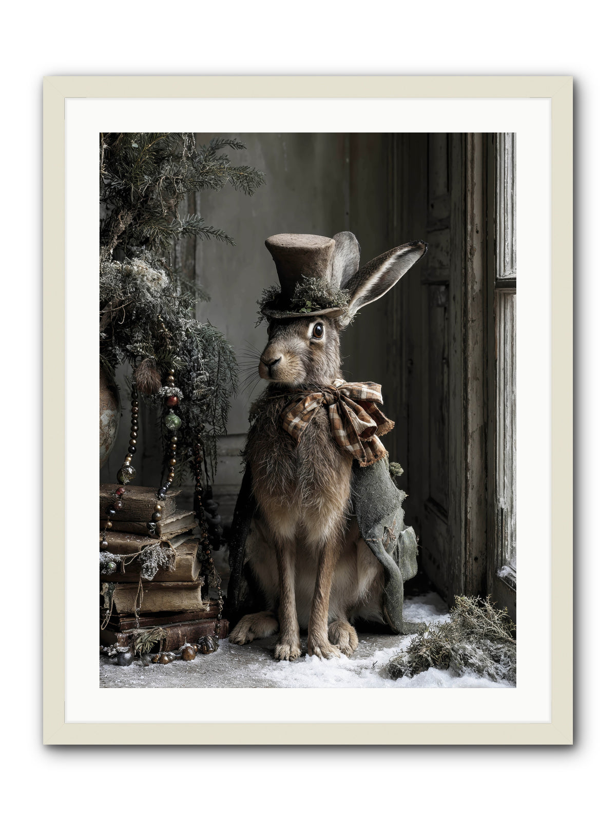 The Velveteen Visitor -- Framed Print - White 24x32