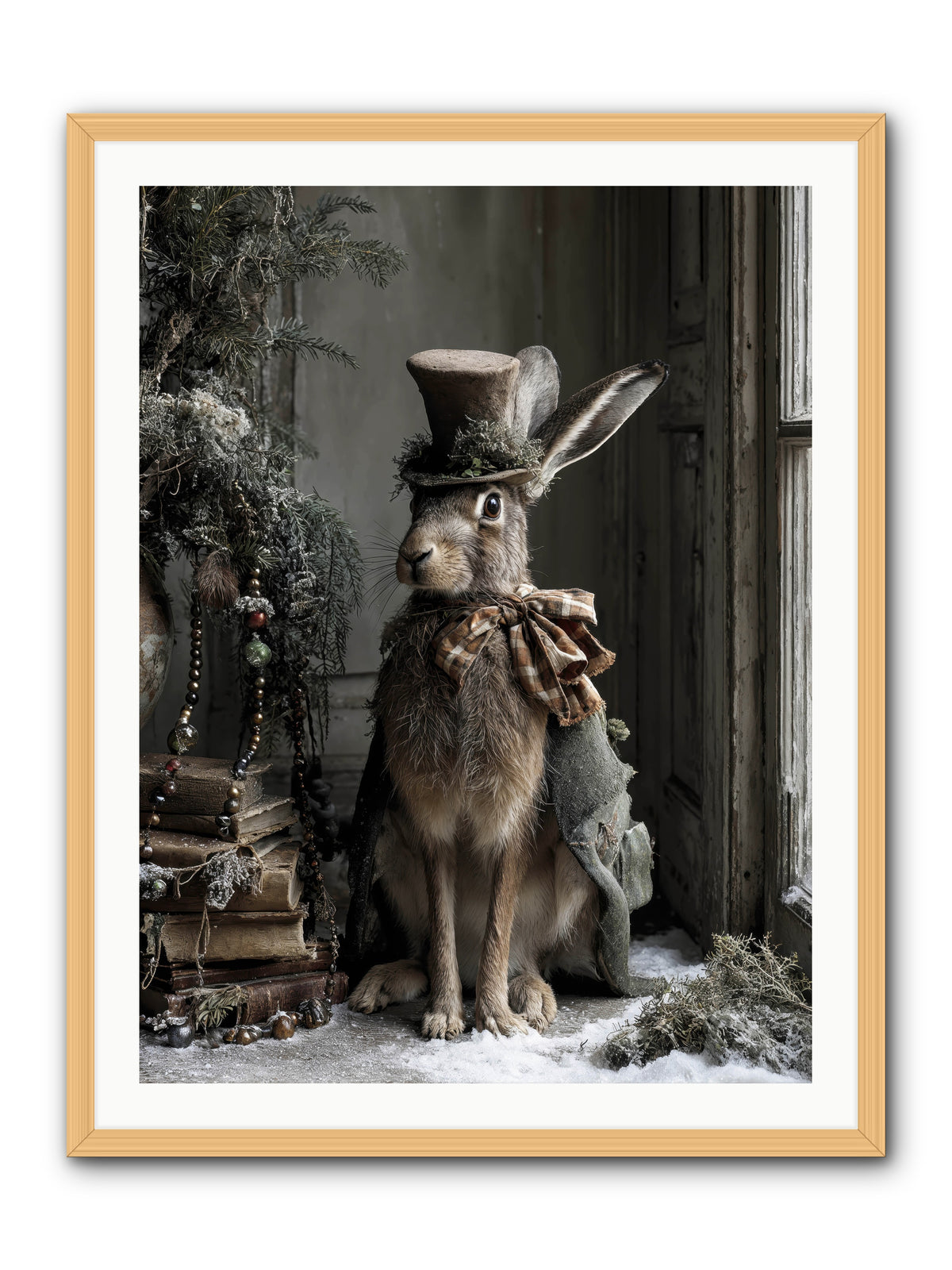 The Velveteen Visitor -- Framed Print - Natural 30x40