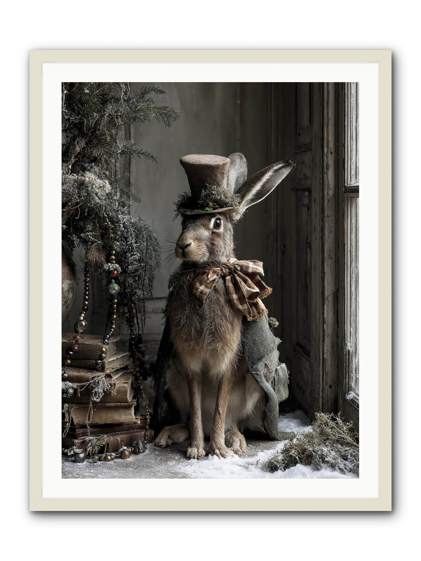 The Velveteen Visitor -- Framed Print - White 30x40
