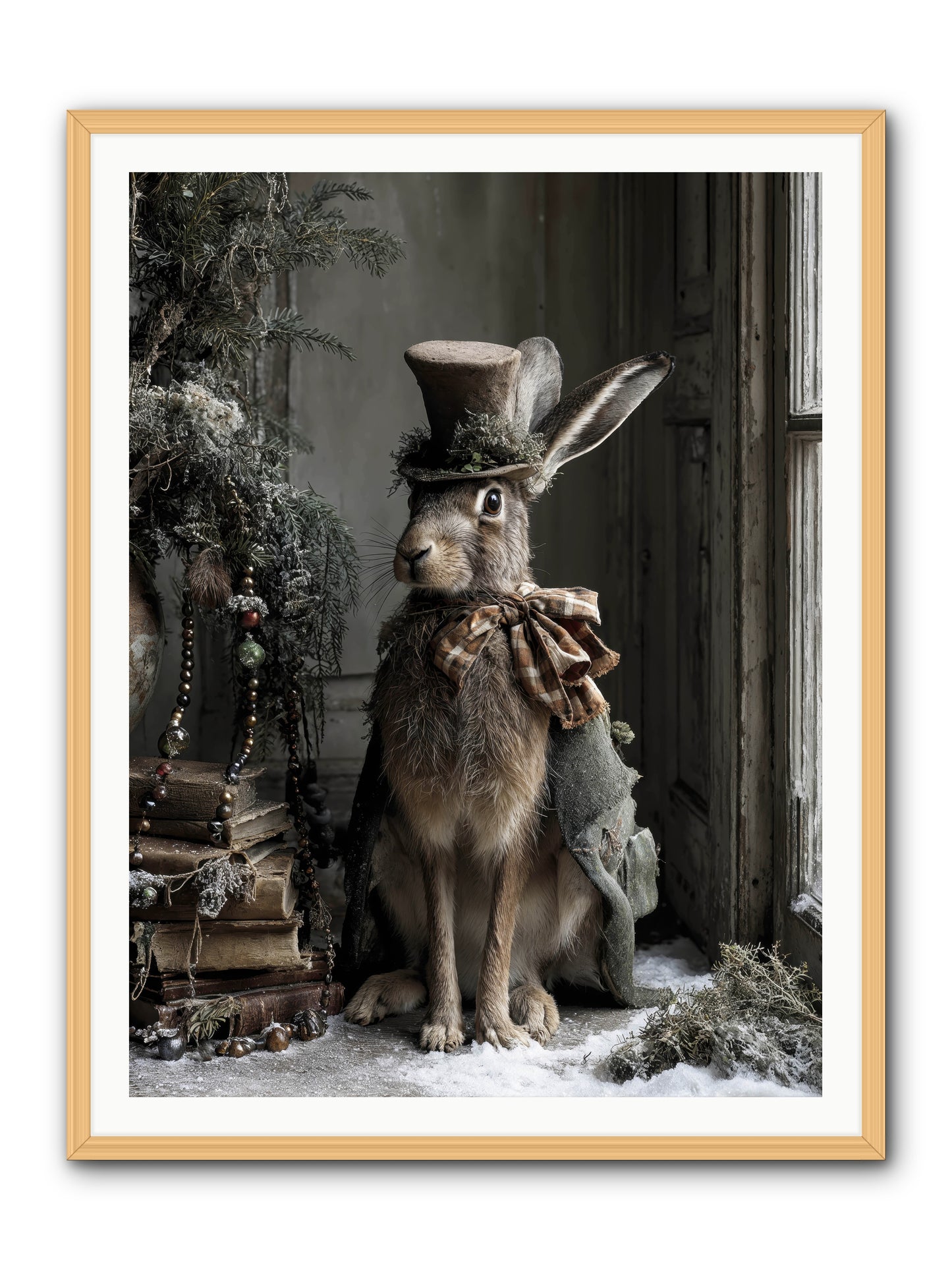 The Velveteen Visitor -- Framed Print - Natural 36x48