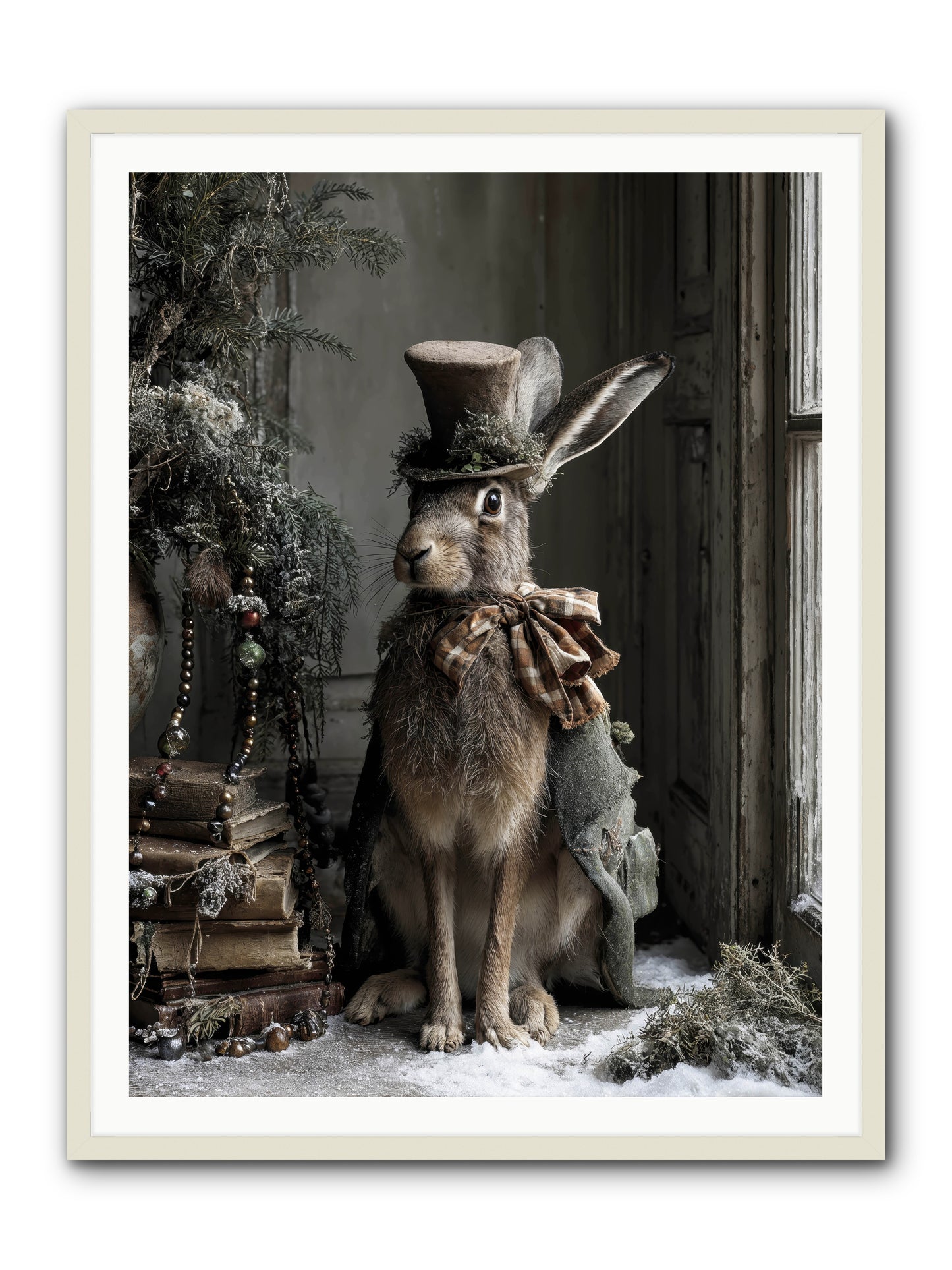 The Velveteen Visitor -- Framed Print - White 36x48