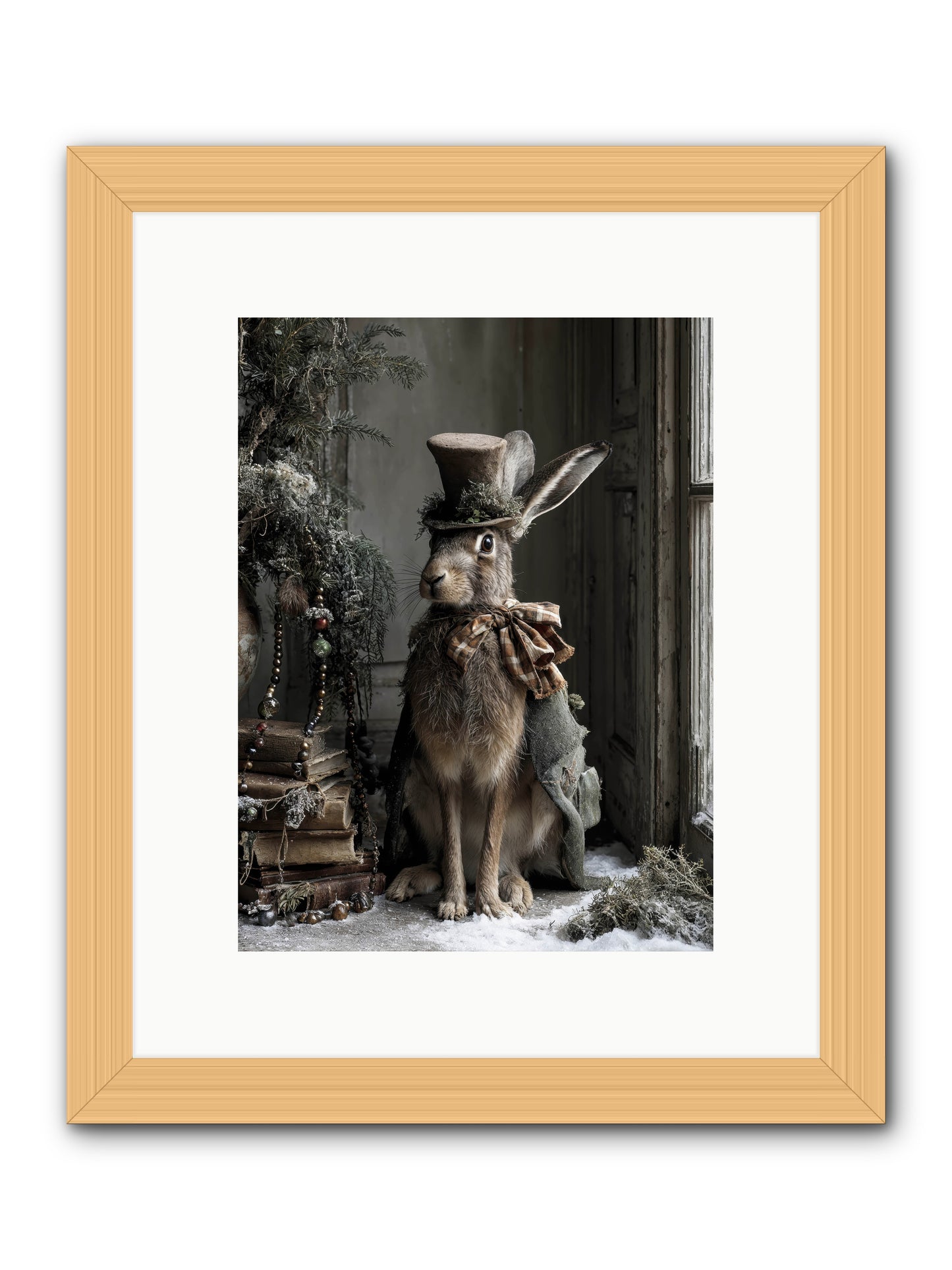 The Velveteen Visitor -- Framed Print - Natural 9x12