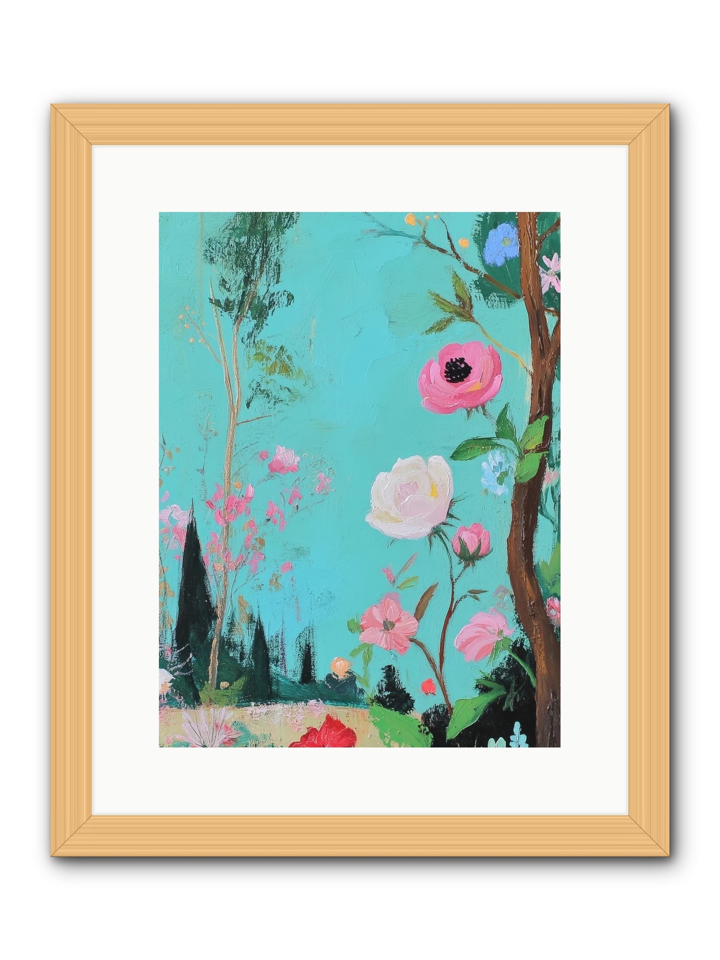The Verdant Tapestry-REZ -- Framed Print - Natural 12x16
