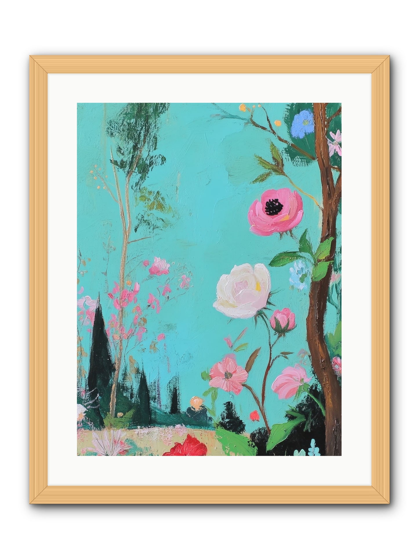 The Verdant Tapestry-REZ -- Framed Print - Natural 18x24