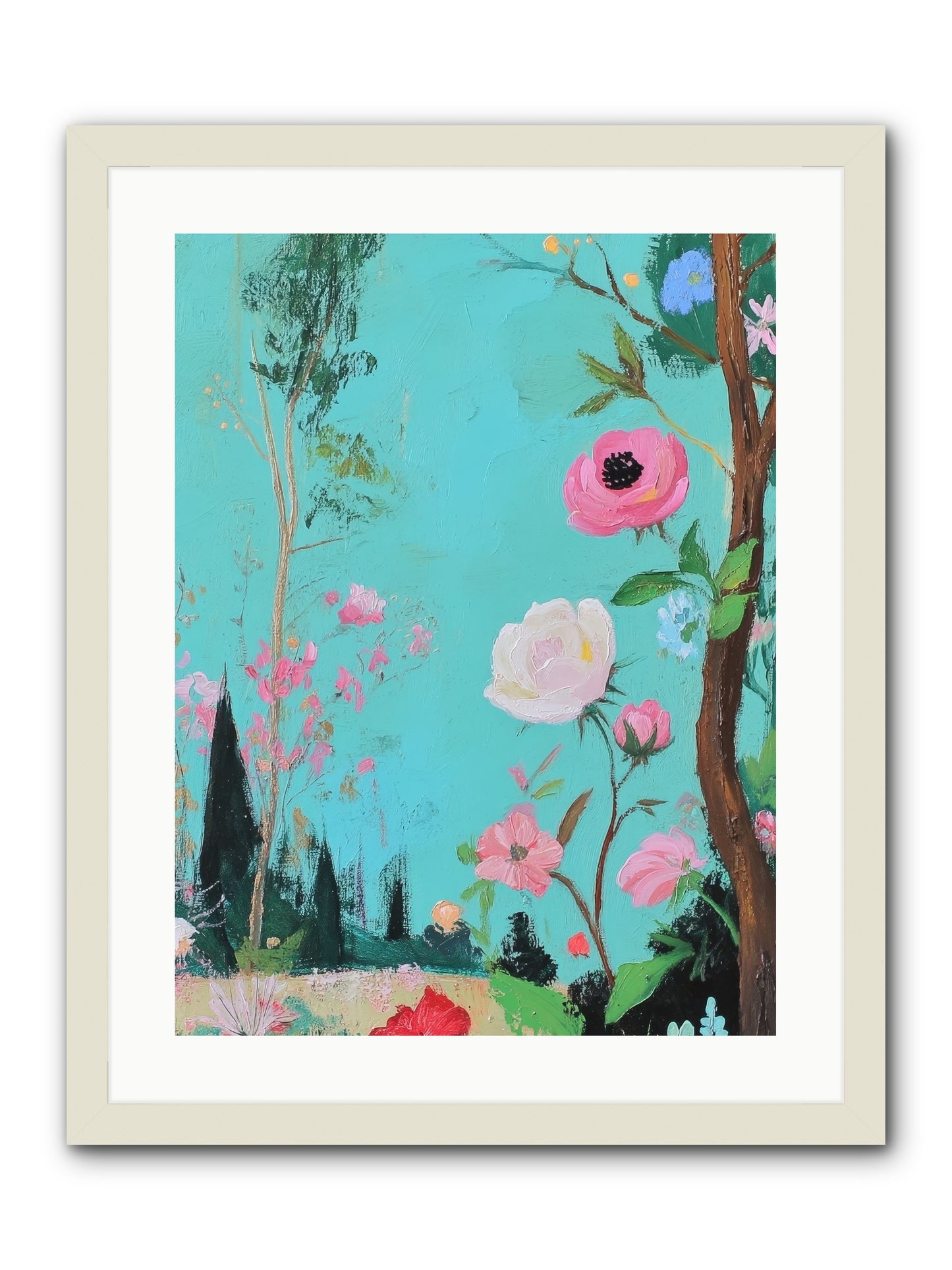 The Verdant Tapestry-REZ -- Framed Print - White 18x24