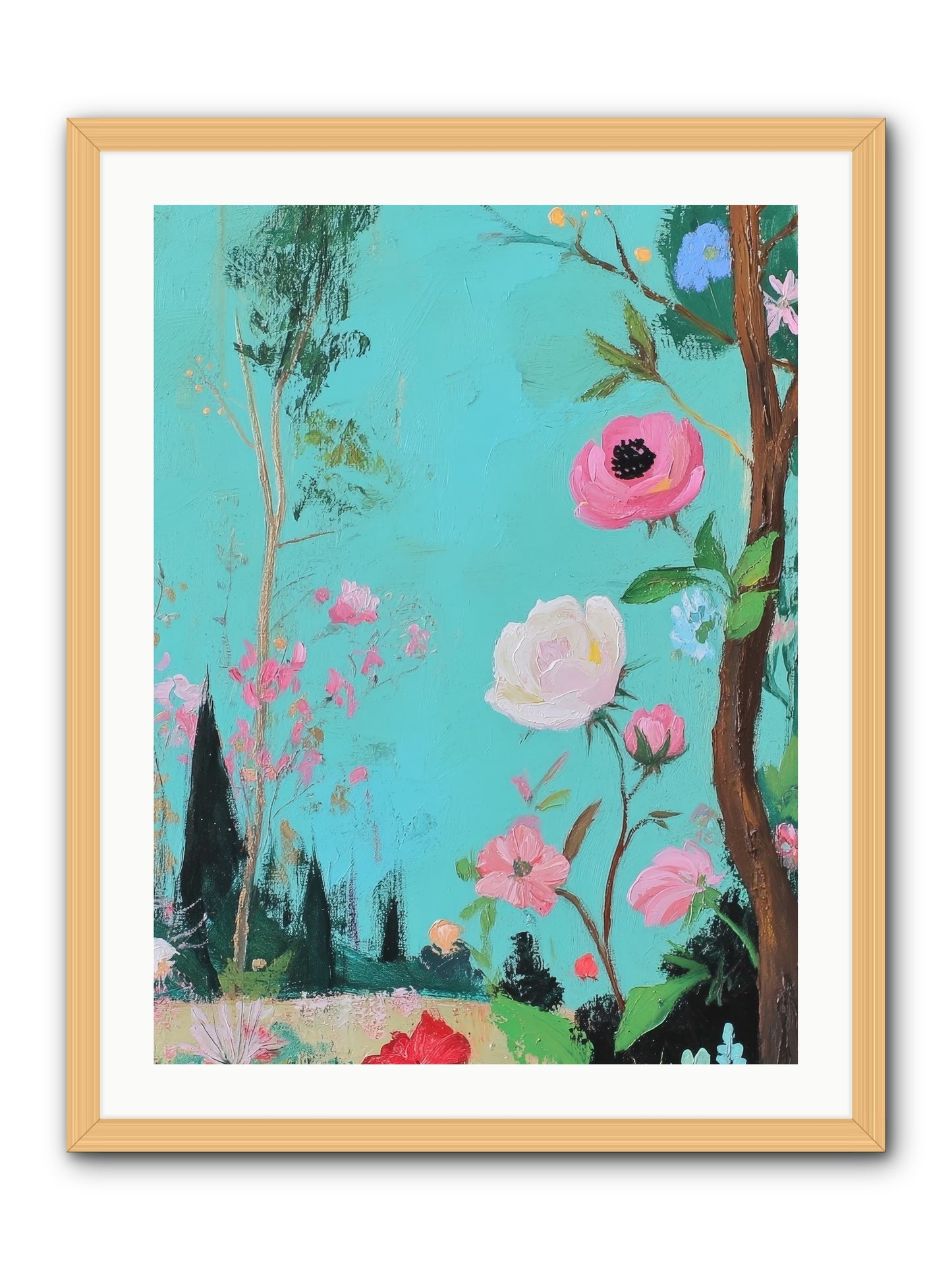The Verdant Tapestry-REZ -- Framed Print - Natural 24x32