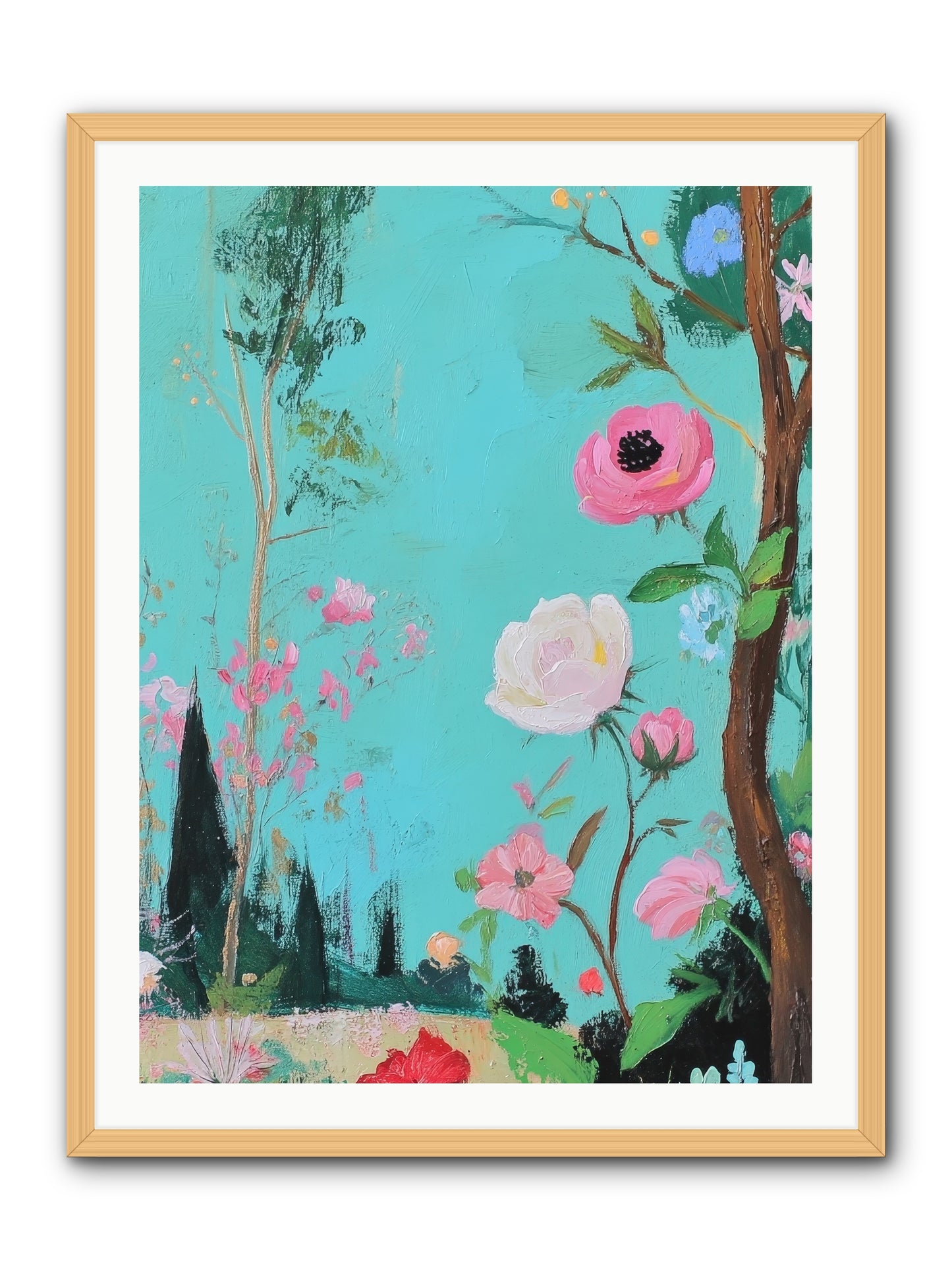 The Verdant Tapestry-REZ -- Framed Print - Natural 30x40