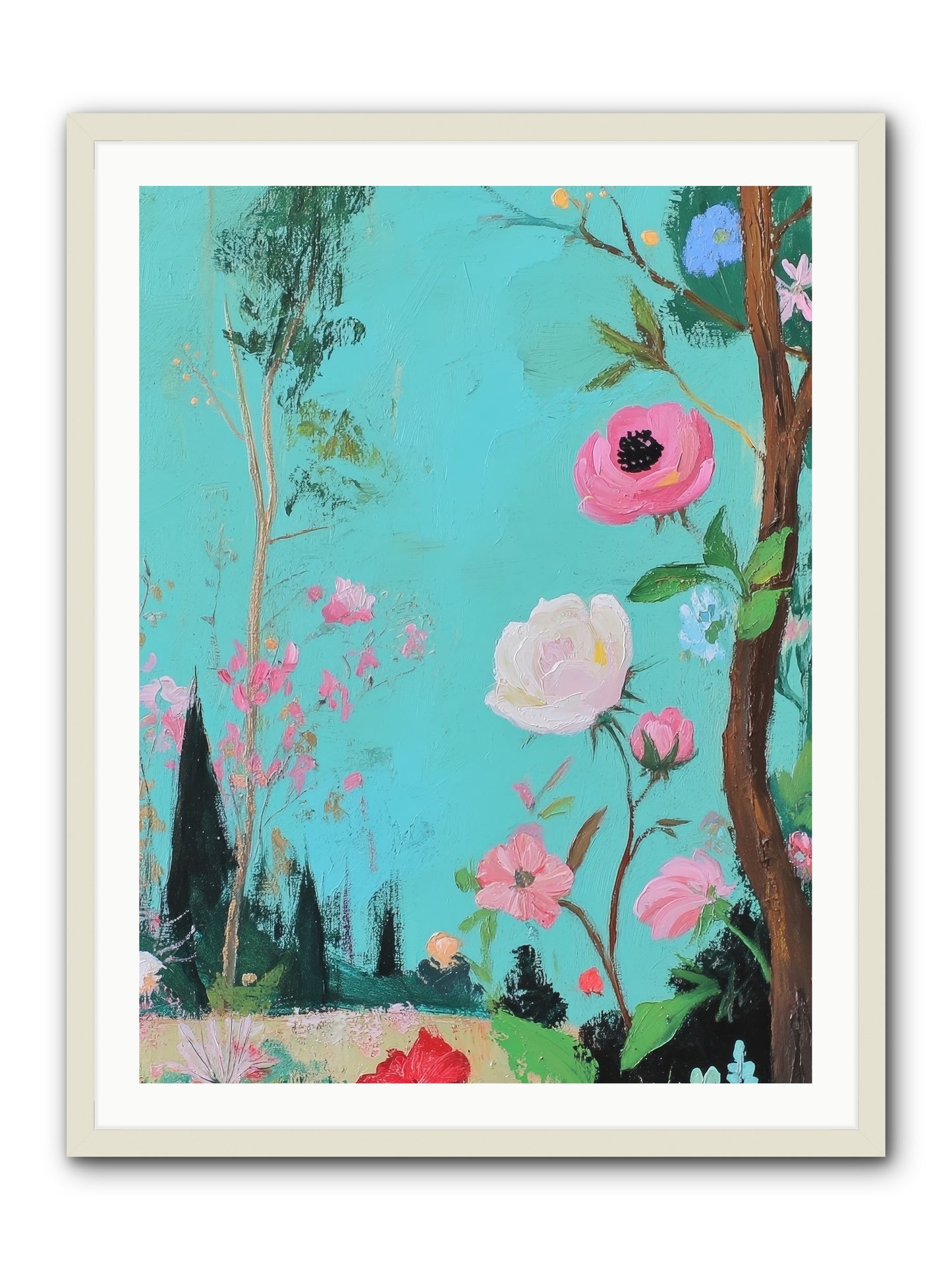 The Verdant Tapestry-REZ -- Framed Print - White 30x40