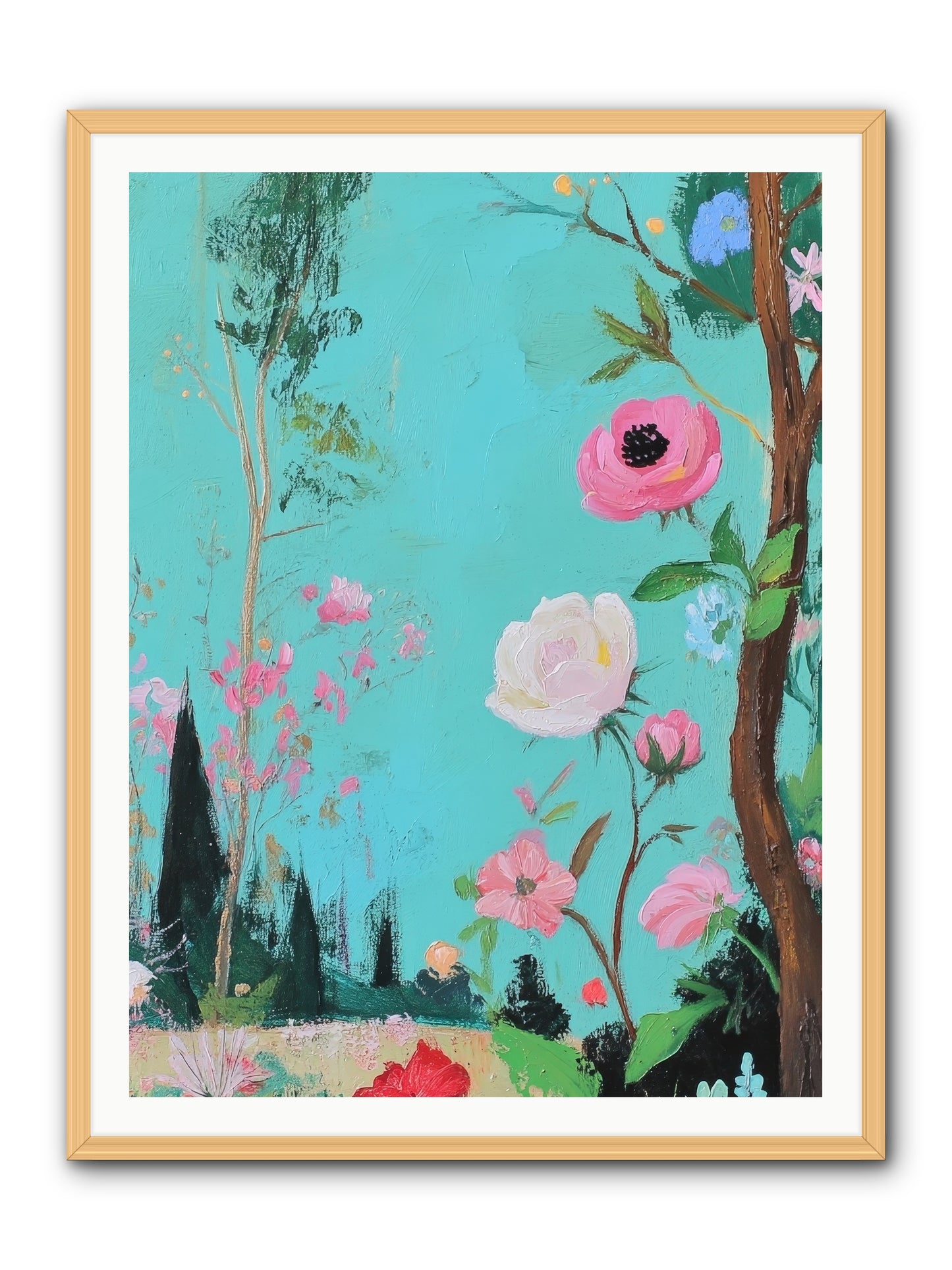The Verdant Tapestry-REZ -- Framed Print - Natural 36x48