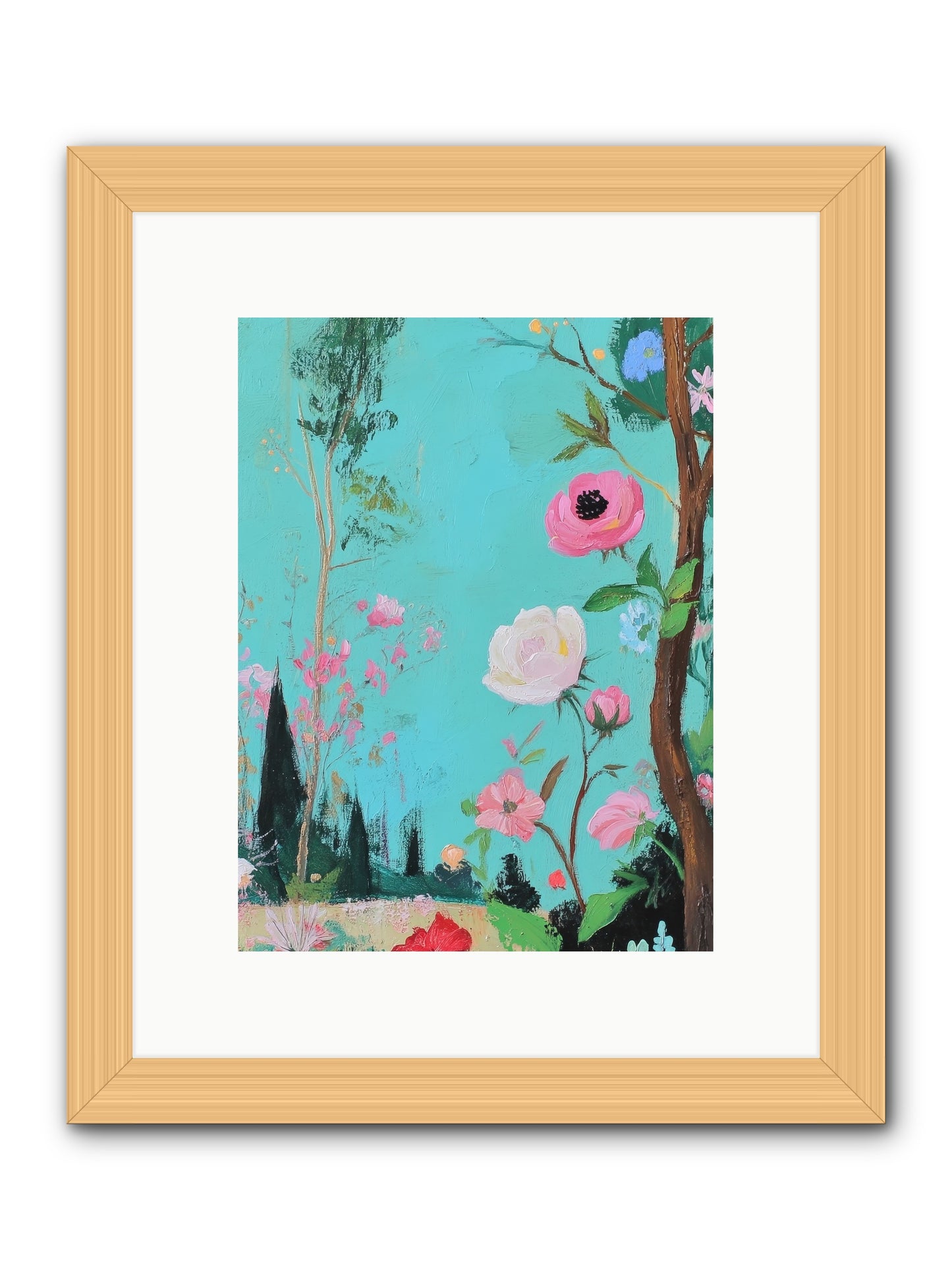The Verdant Tapestry-REZ -- Framed Print - Natural 9x12