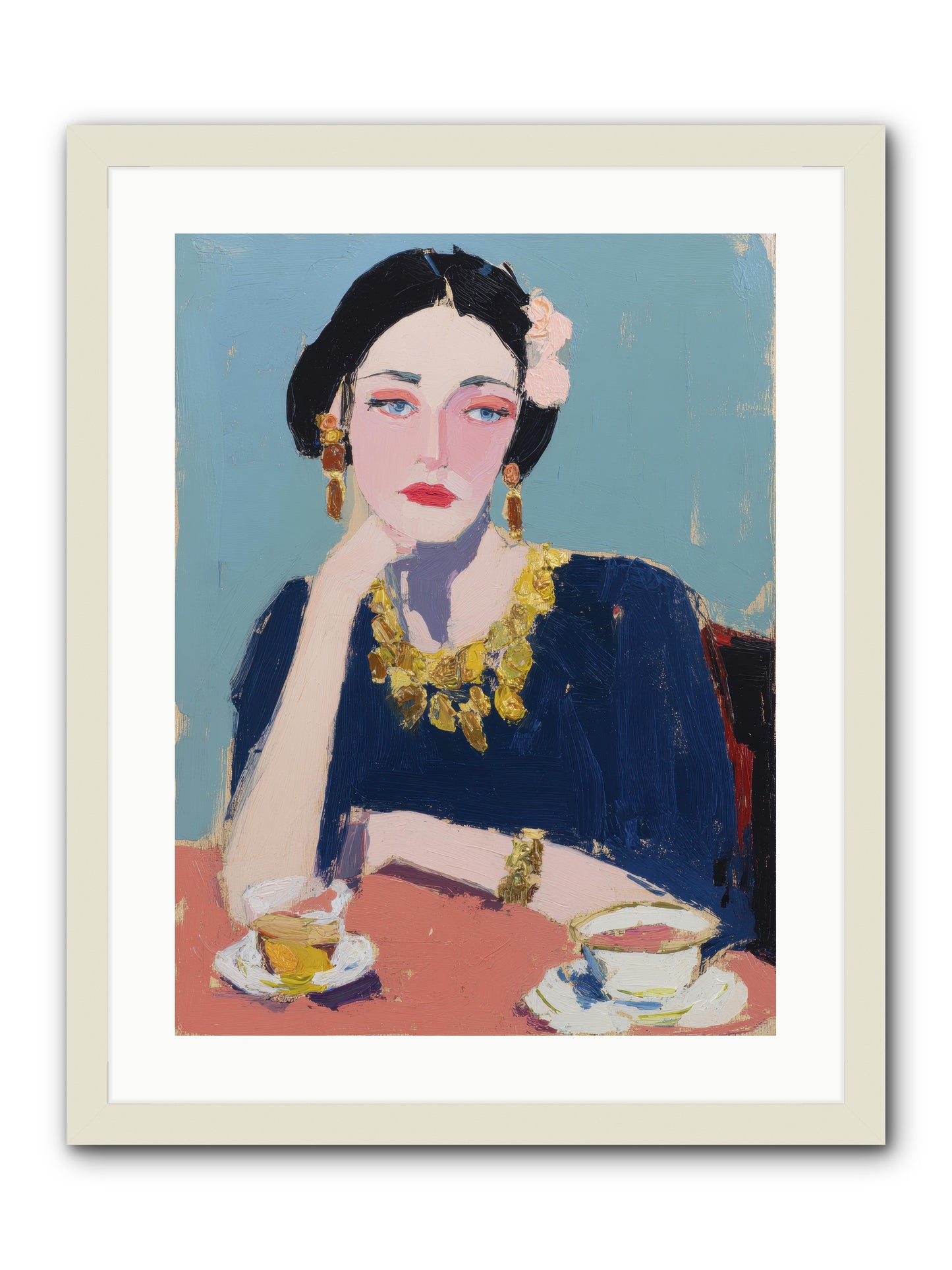 The Waiting Hour -- Framed Print - White 18x24