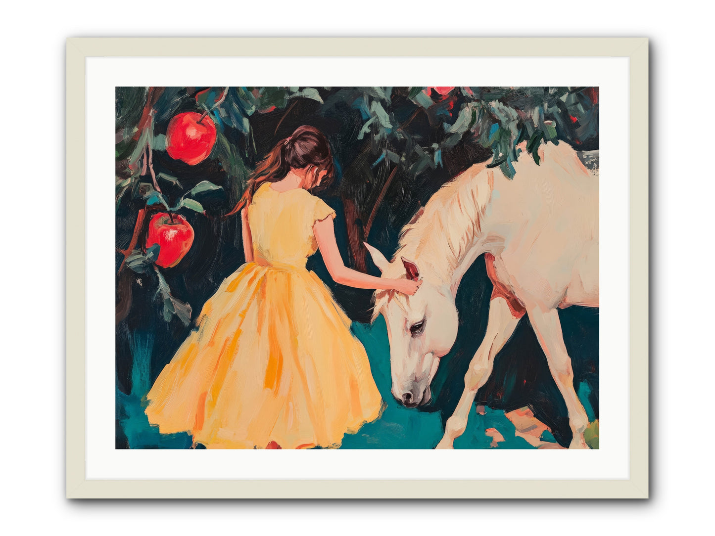 The Way Fruit Falls No.2 Rez2 -- Framed Print - White 32x24