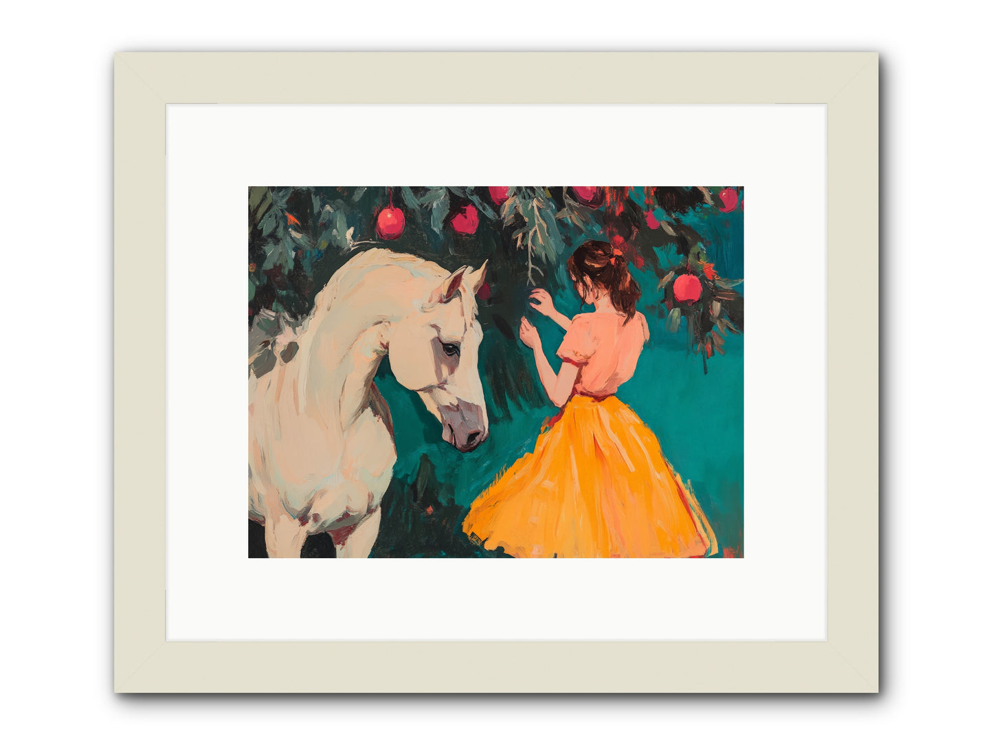 The Way Fruit Falls no.1 Rez2 -- Framed Print - White 12x9